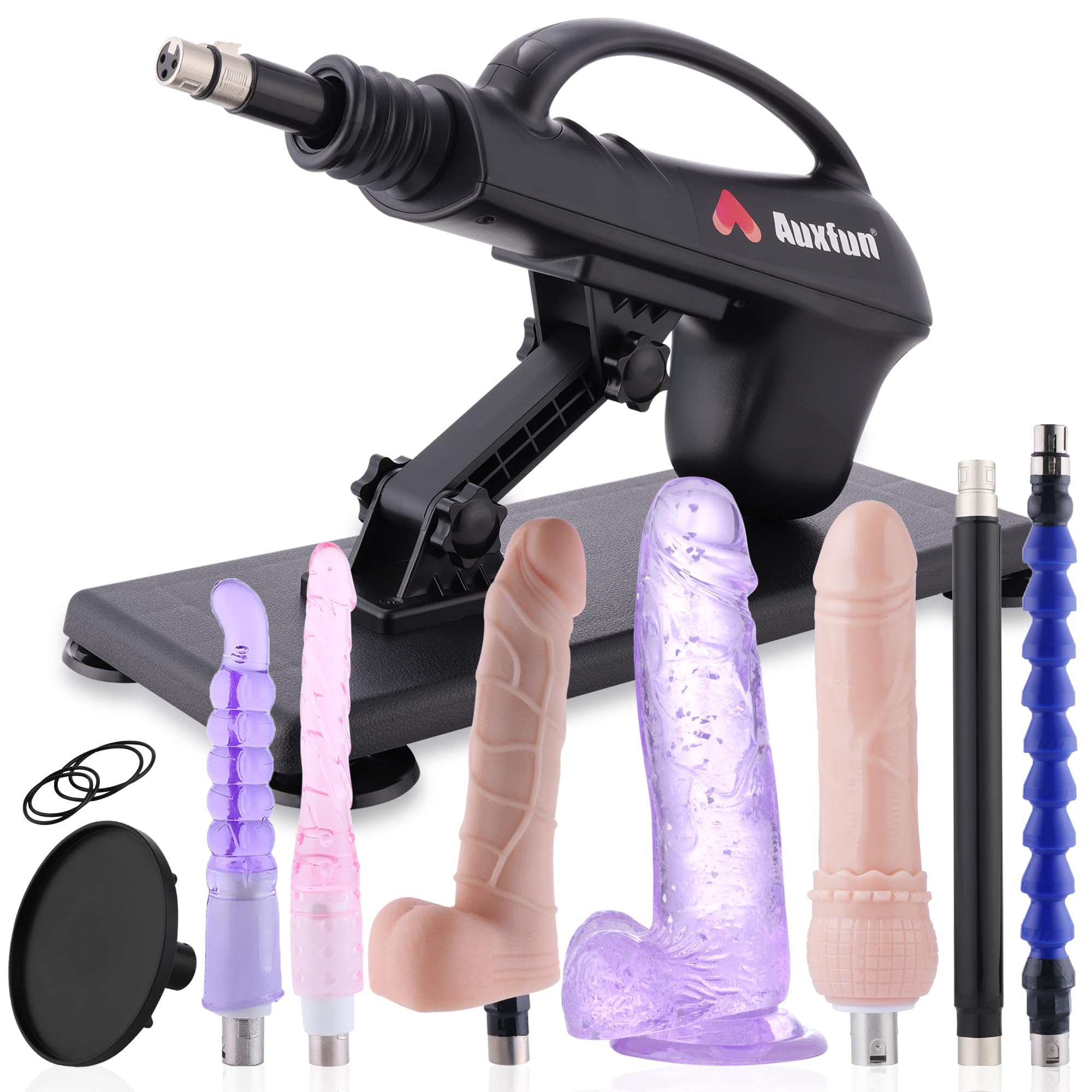 Sex Machine Thrusting Automatic Dildo Machine, Sex Machines Thrusting Sex Machine for Men Women with 7 Attachments 3 XLR Connector, Auxfun Love Machine with Suction Cup Adapter: Includes 8 accessories