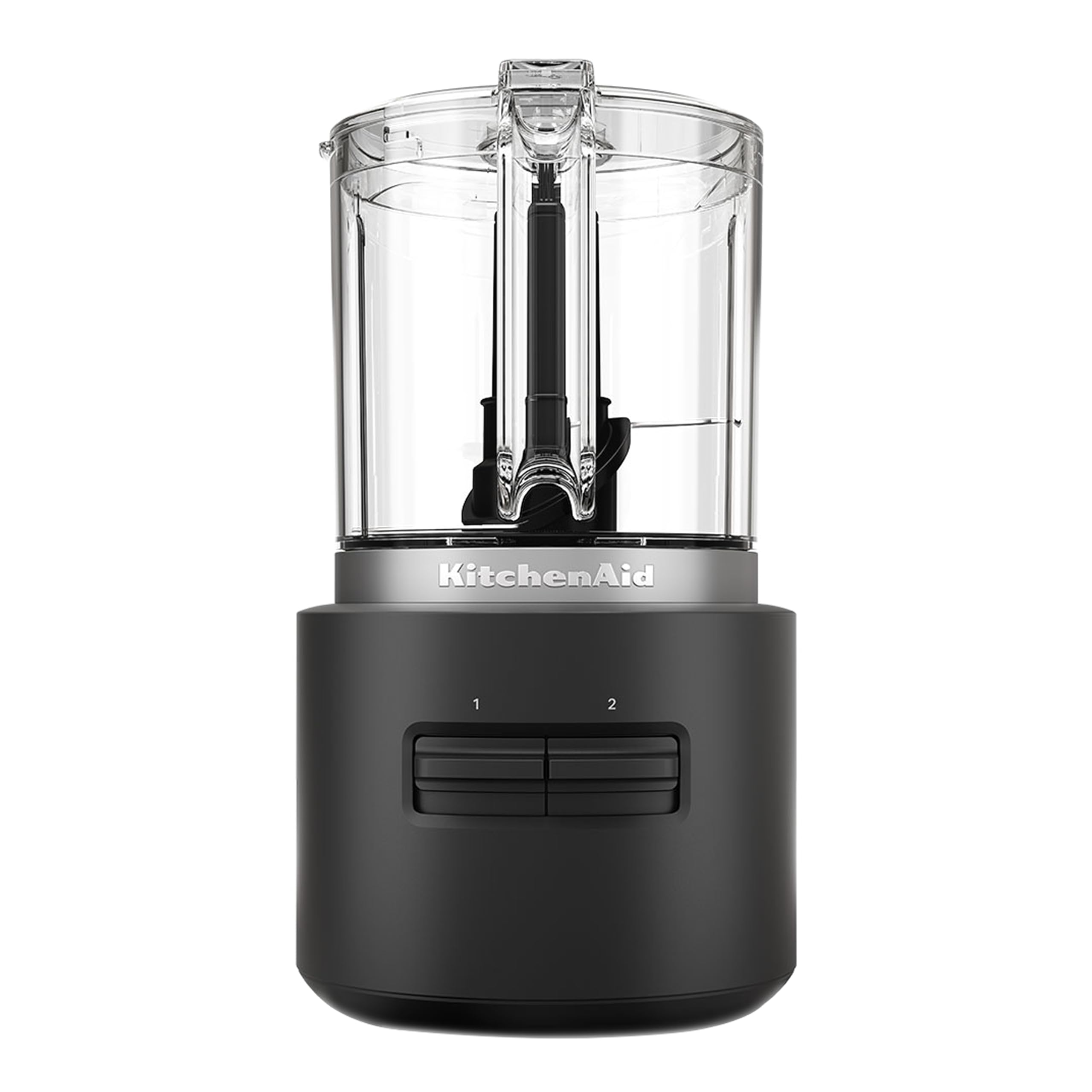 Kitchenaid Hachoir sans fil - Go Cordless - Mini robot culinaire portable pour hacher ou purer des fruits, légumes et herbs - 2 Vitesses et pulse - Lame et fouet - 1,18 L - Noir - Sans batterie