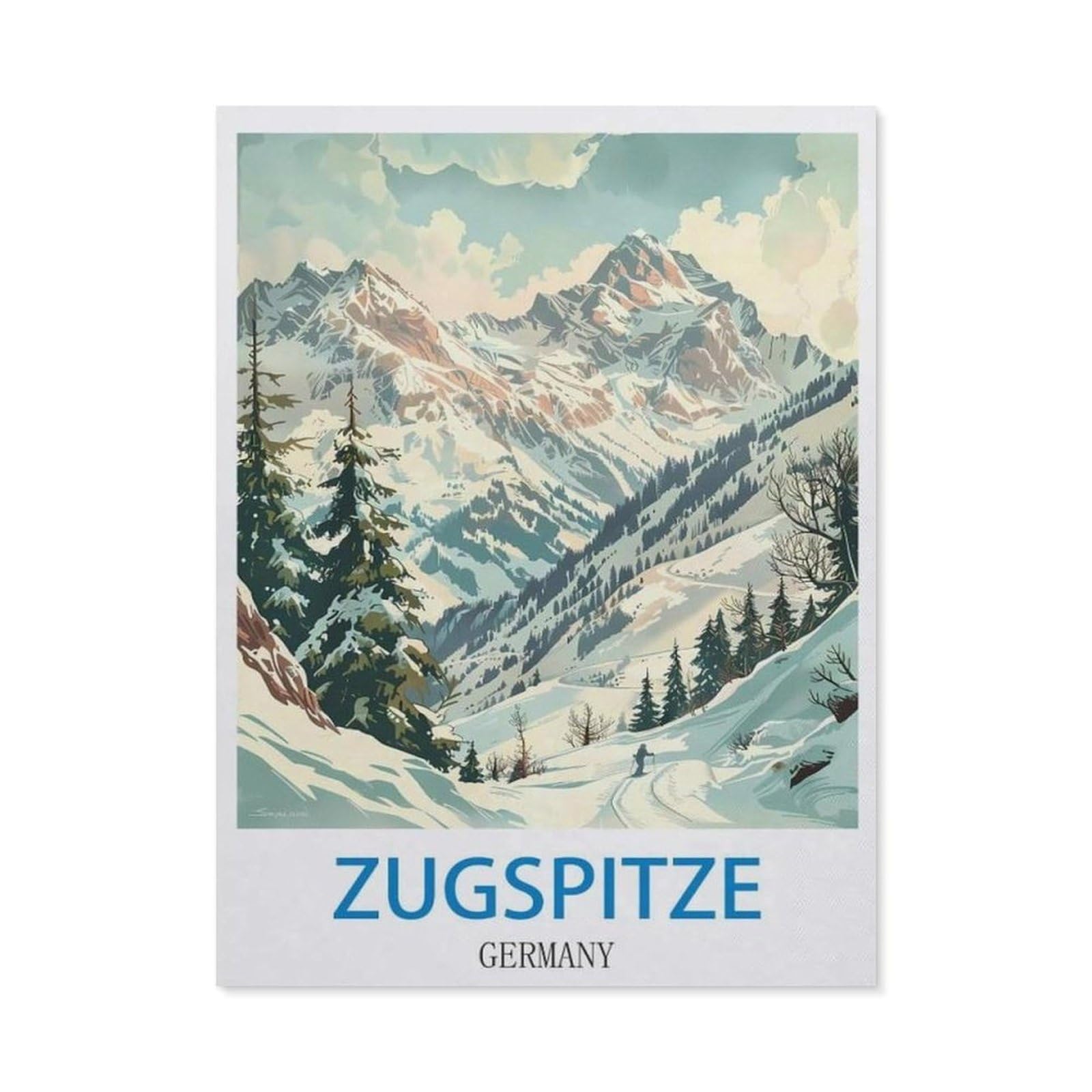 BEAYODKP 5D Diamond Painting，Zugspitze Germany ， Ski（50 x 60 cm）