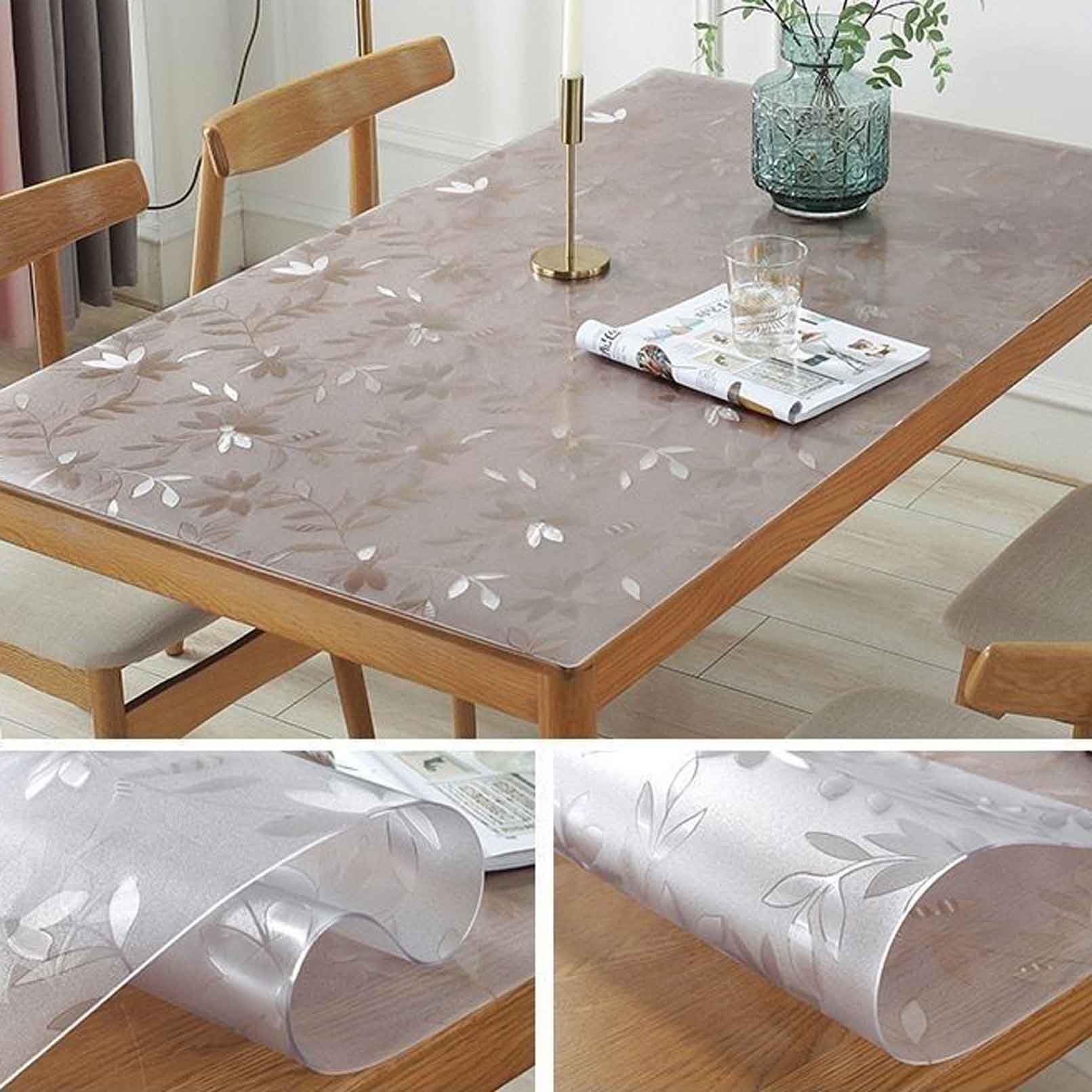 Talleres Industriales - Tappetino per banco da lavoro satinato, 70 x 227 cm, motivo floreale, trasparente, spessore 1,5 mm, per magazzini industriali