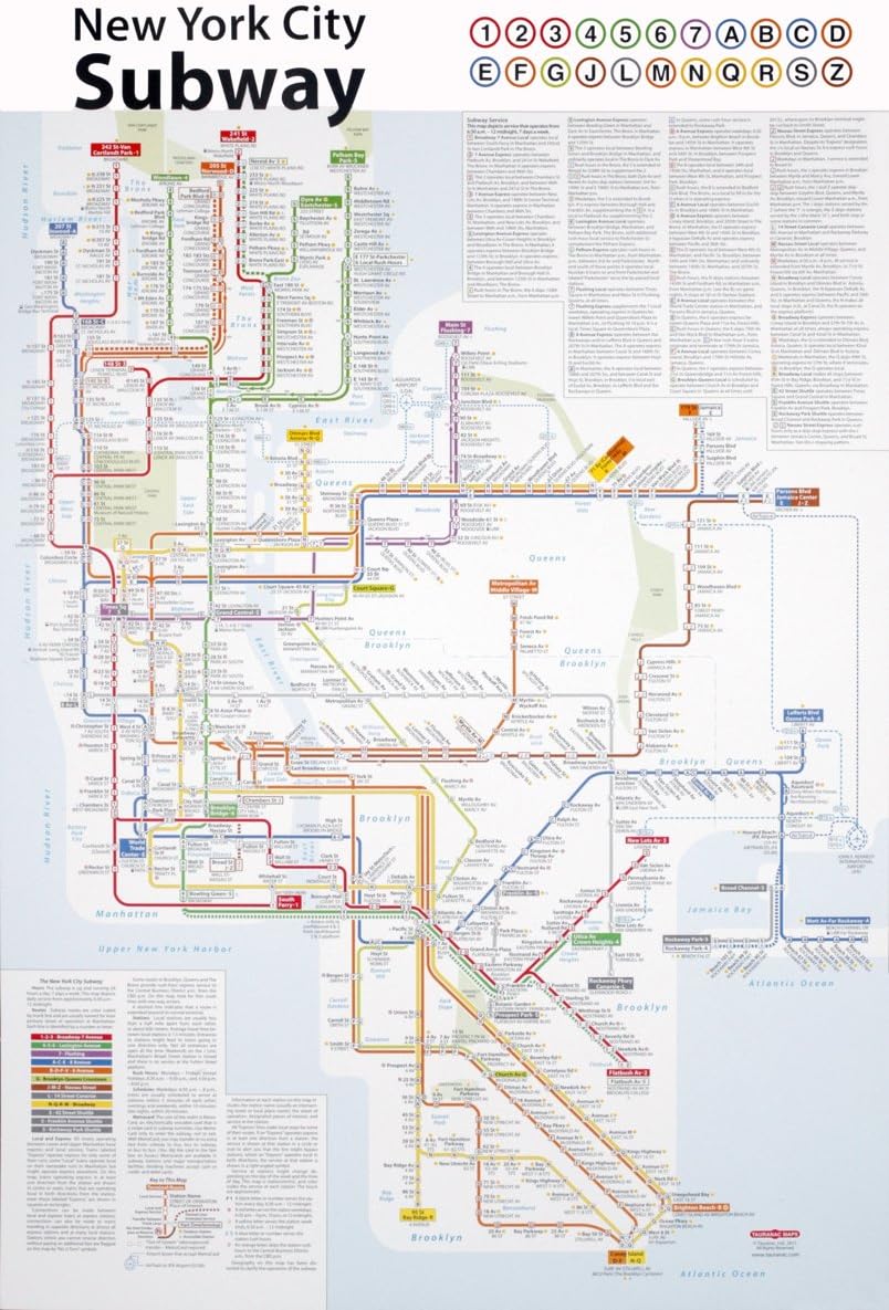 New York City Subway Map by John Tauranac 36"x24" Art Print Poster