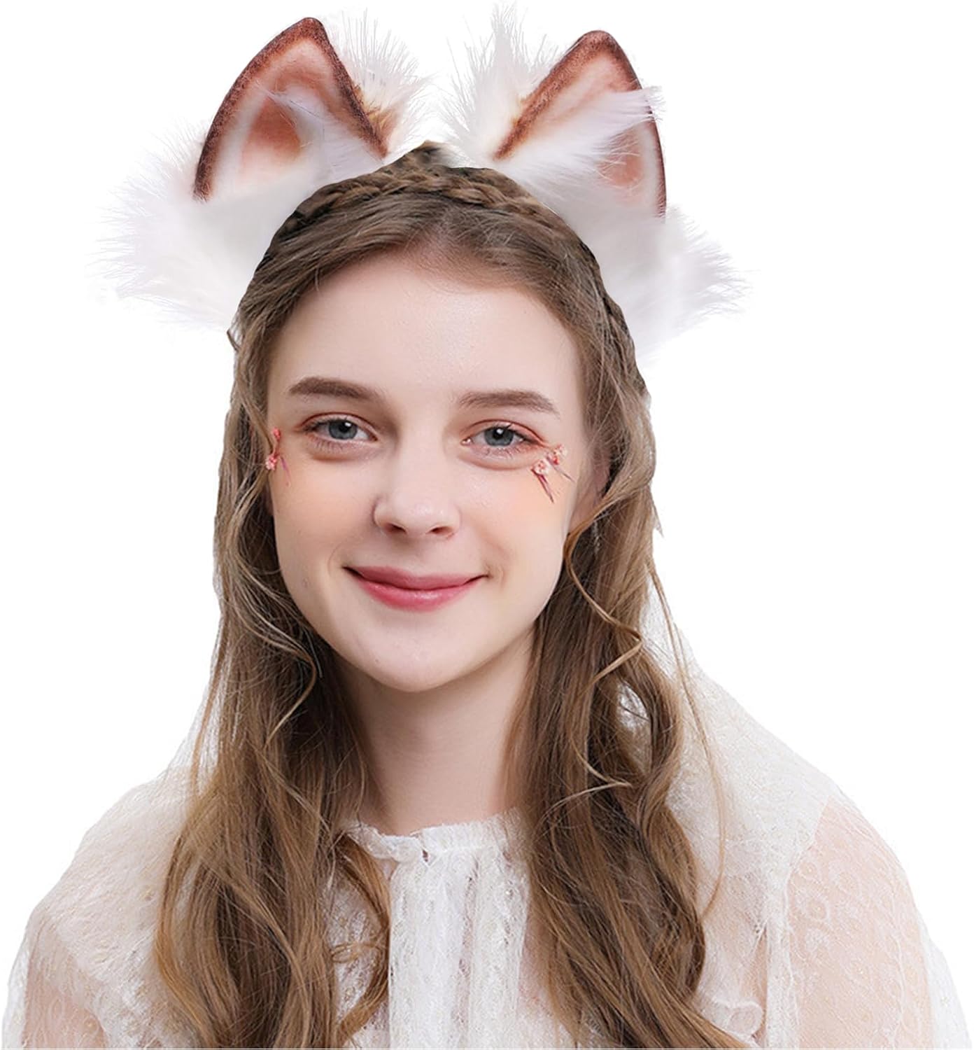 Fxaelian Animal Fox Cat Dog Ears Headband Halloween Cosplay Hairband