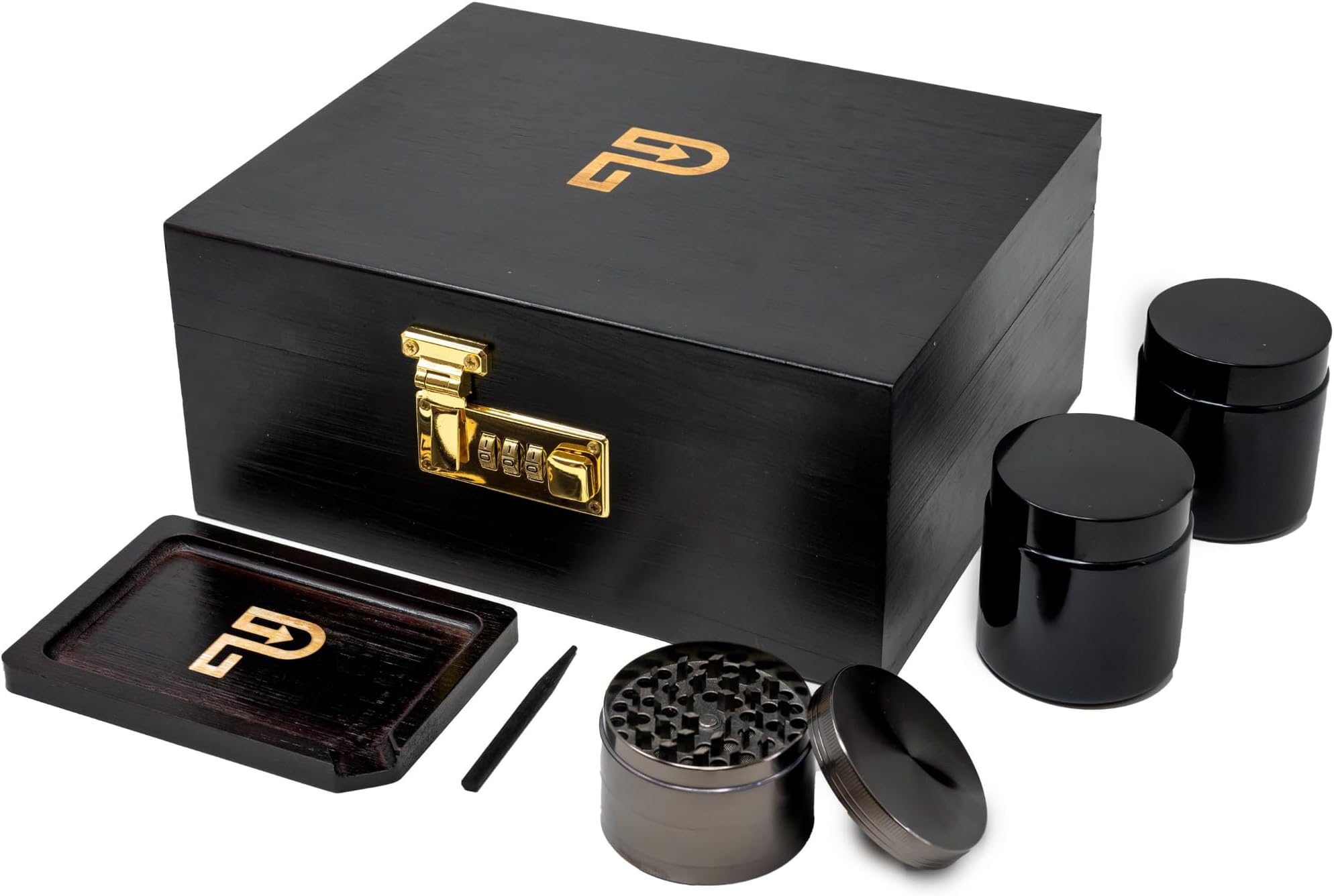 Stash Box with Smoking Accessories : Grinder, Rolling Tray, 2 Smell Proof Jars + More Accessories for Smoking- Rolling Box - Smoking Box - UK Seller