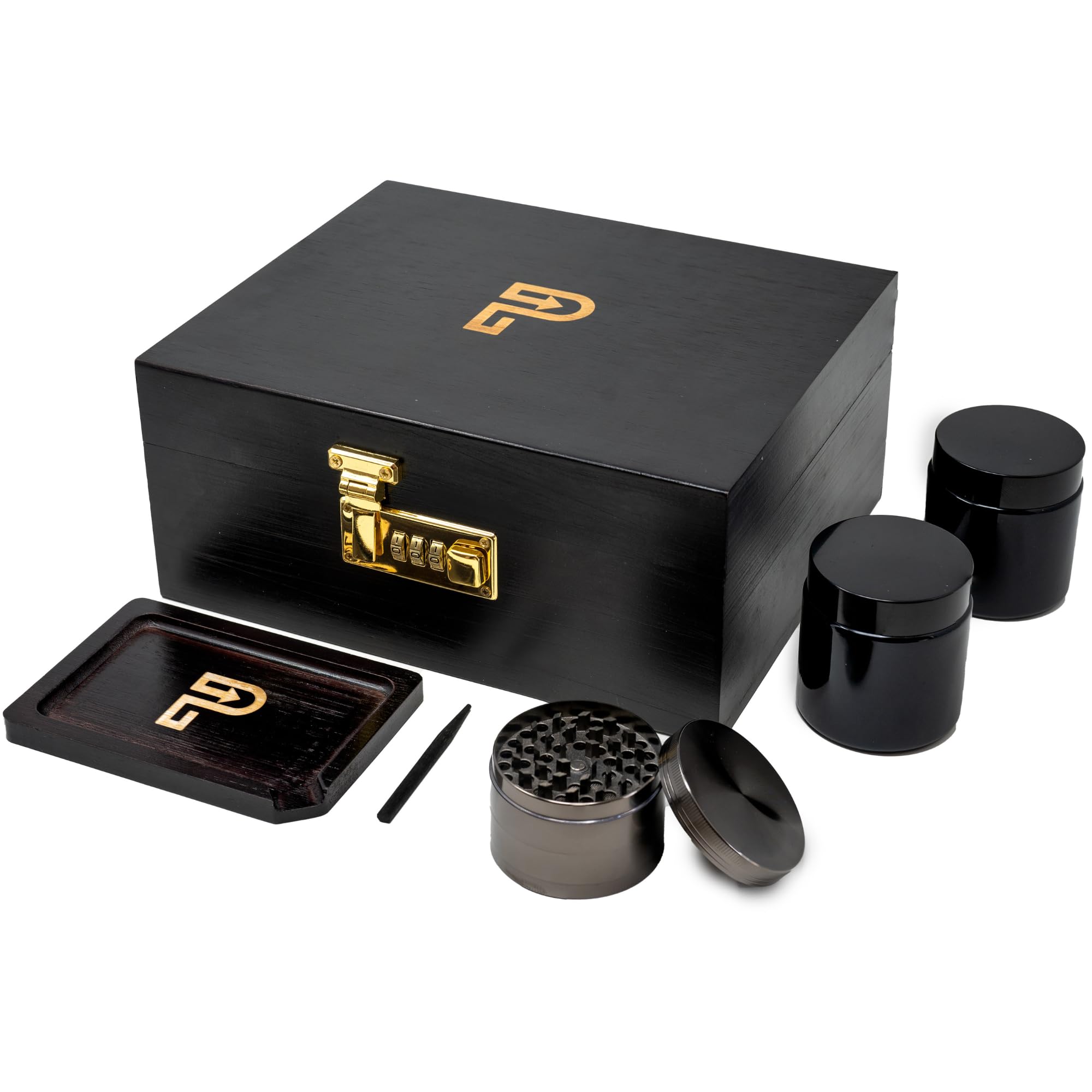 Stash Box with Smoking Accessories : Grinder, Rolling Tray, 2 Smell Proof Jars + More Accessories for Smoking- Rolling Box - Smoking Box - UK Seller