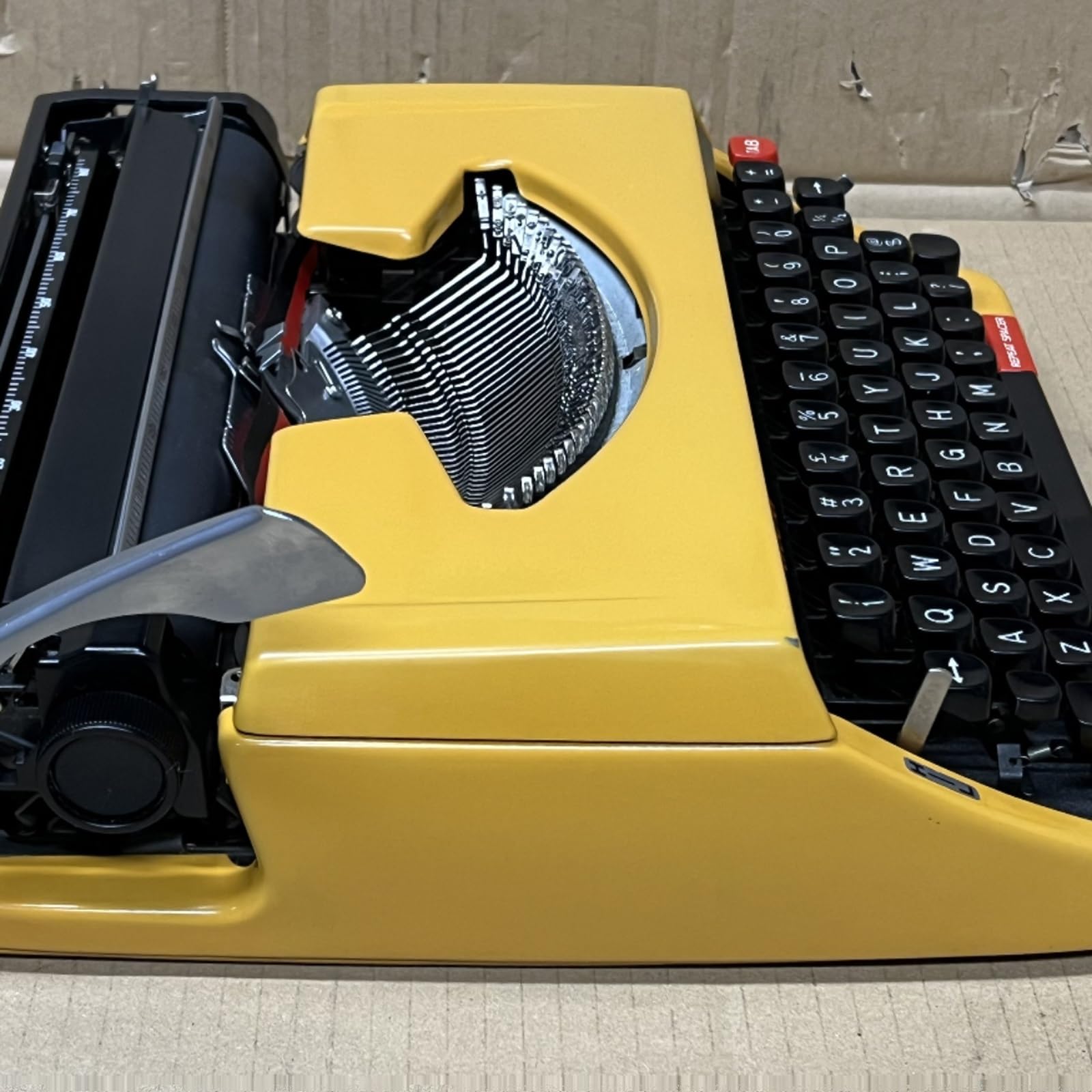Retro Schreibmaschine Gelb, Retro Reiseschreibmaschine Nostalgische Schreibmaschine Zum Dekorieren Von Geschenken und Schreiben Von Briefen, Karten und Mehr