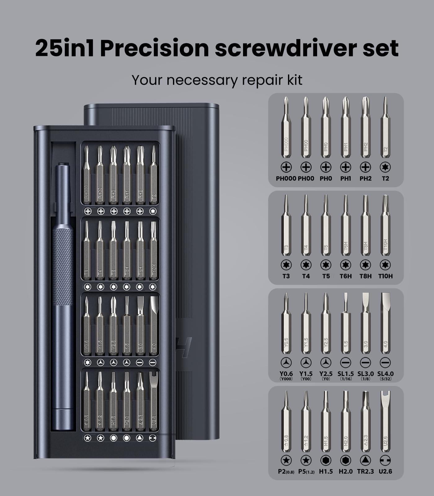 AXTH Precision Screwdriver Set - 25-in-1 Repair Tool -3 AXTH Precision Screwdriver Set - 25-in-1 Repair Tool -3