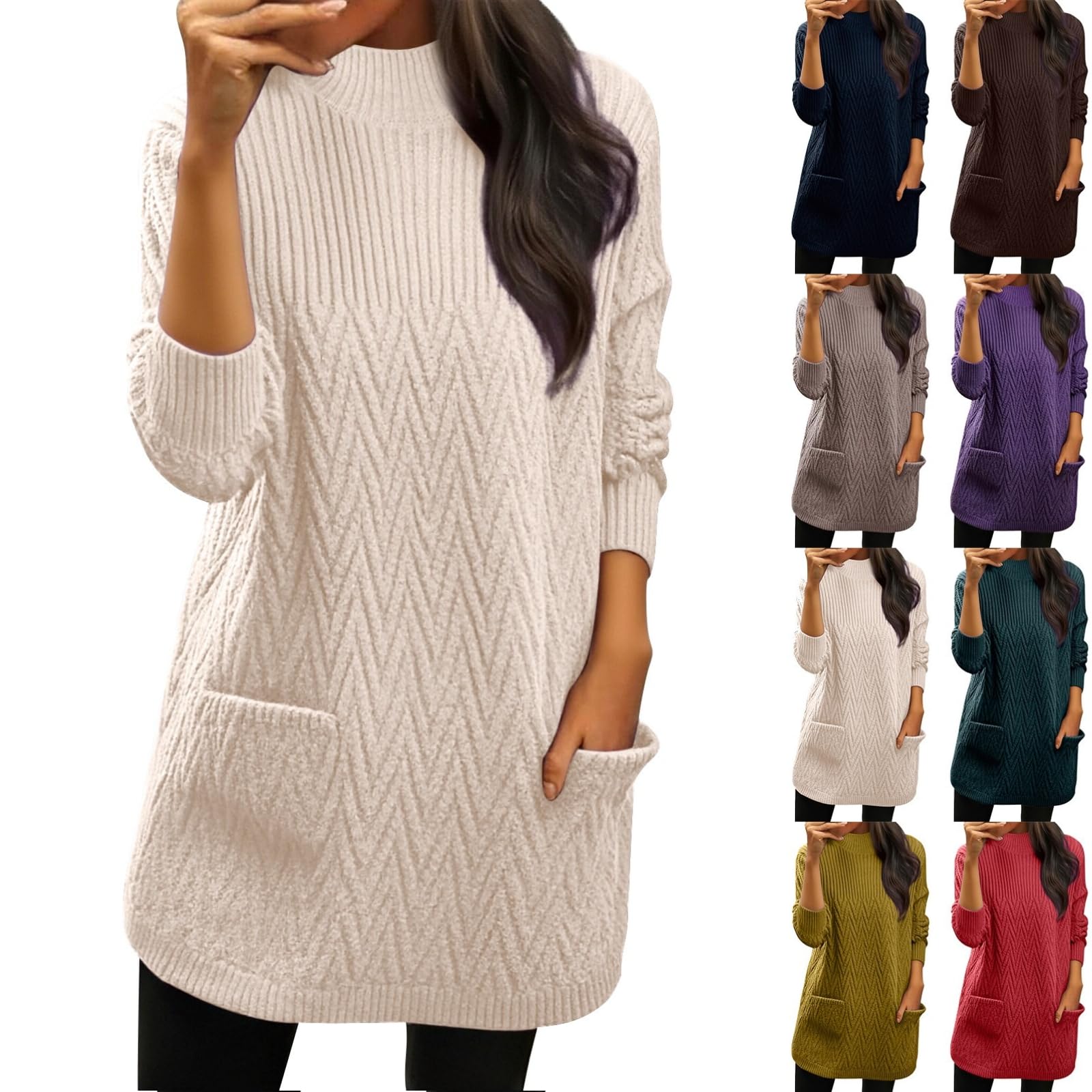 Womens Comfort Cozy Sweaters for Anxiety Trendy Crewneck Clothes Casual Pullover Winter Warm Long Pajamas