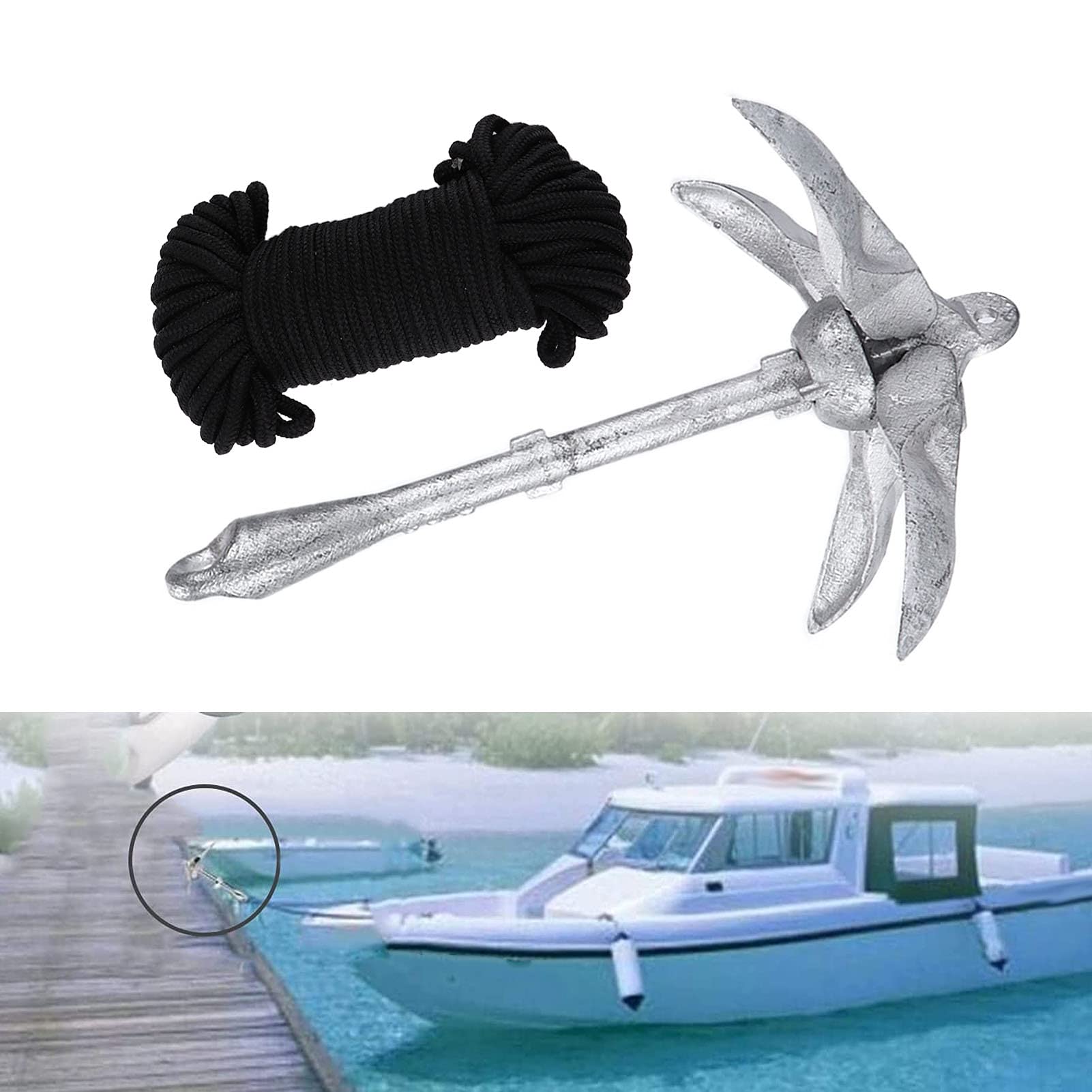 Ancora Marina Portatile da 3,2 kg con Corda da 20 M Design