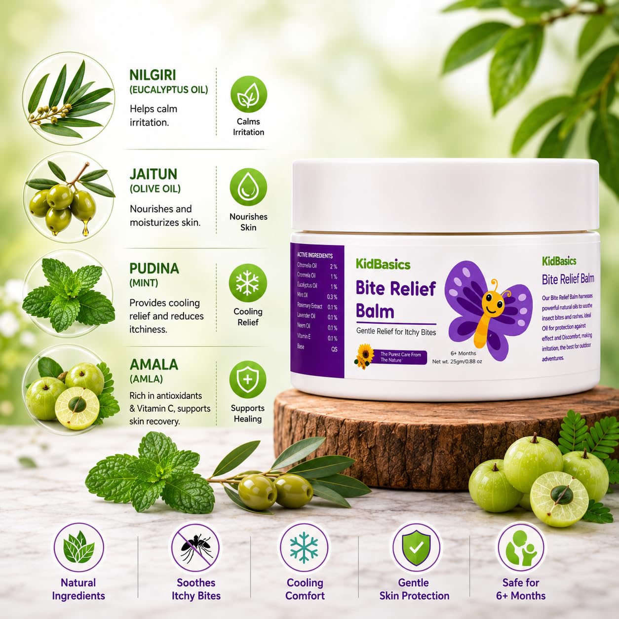After Bite Relief Balm for Mosquito & Insect Bites – 25g | Fast Itch & Redness Relief | Natural Coconut & Eucalyptus, Safe for Kids & Babies, 100% Natural — Amazon image 2