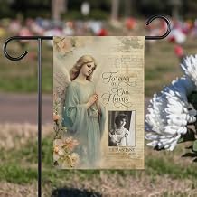 In Loving Memory Garden Flag Praying Angel House Banner Loss Of Loved One Sympathy Custom Outdoor Memorial Banner Double Sided 12x18 / 28x40 / 36x60 Inch