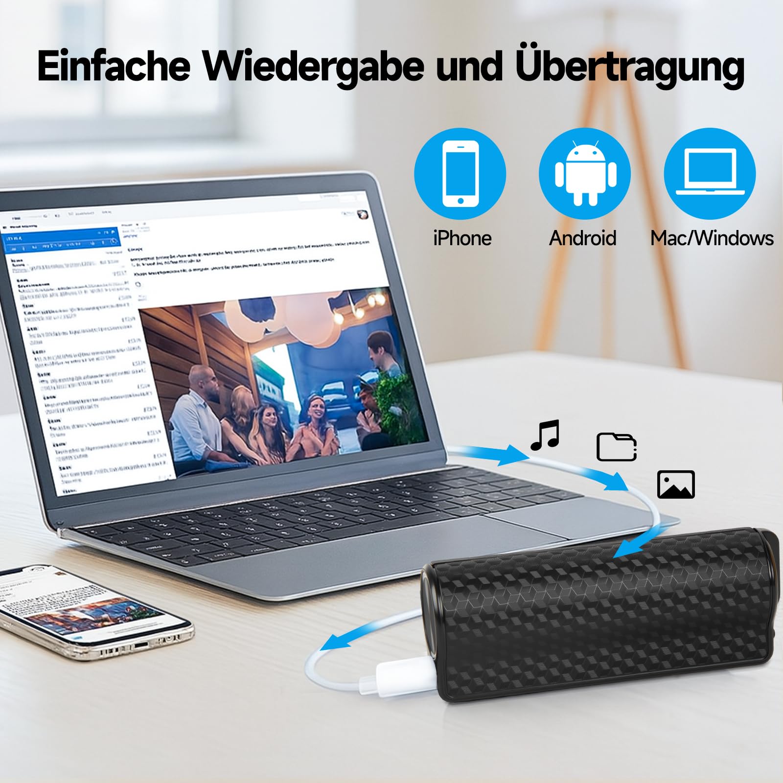 Grabadora de Voz magnética, Tiempo de grabación Continua de 30 días, grabadora de Voz espia activada por Voz Digital, Grabadora Audio Recargable USB grabadora