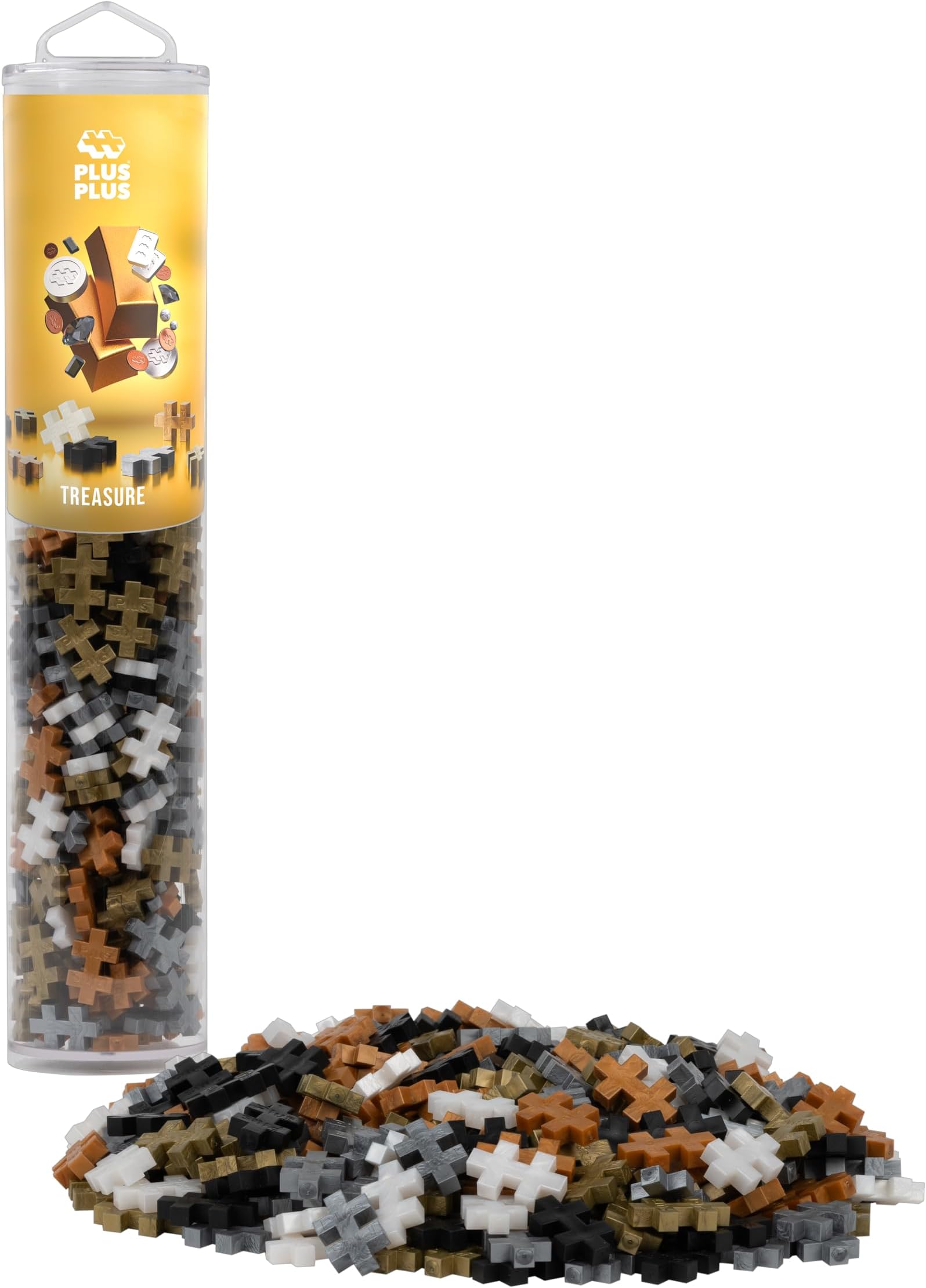 PLUS PLUS 4319 Ingenious Construction Toy, Colour Mix Treasure, Creative Building Blocks Tube, Building Block Set for Children, 240 Pieces