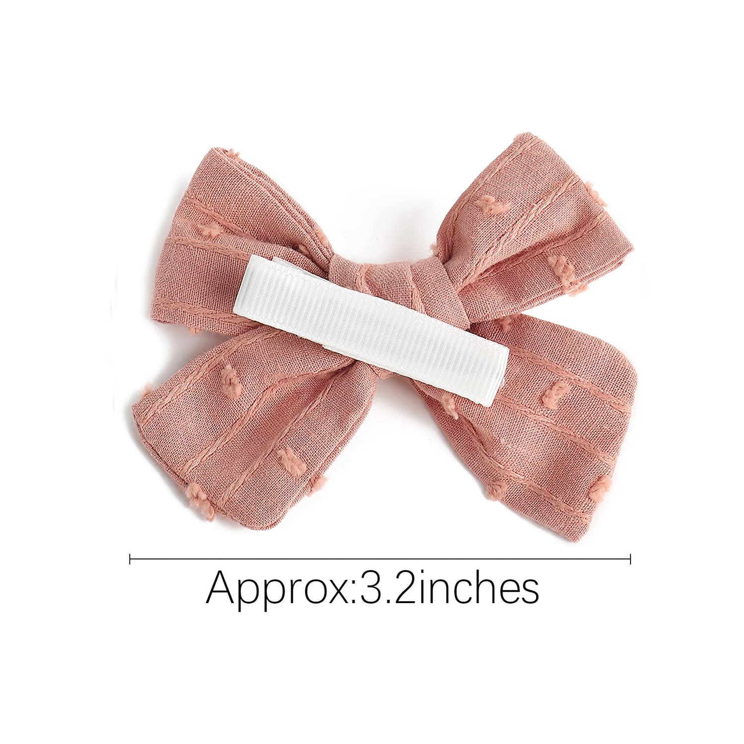 Lazos para el pelo de lino rosa intenso de 3.2 pulgadas para niñas, accesorios para el cabello para niñas pequeñas, niños y adolescentes