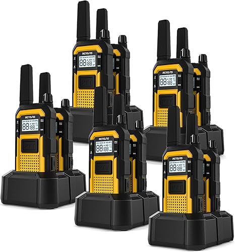 Retevis RB48 Walkie Talkies resistentes al agua, radios bidireccionales recargables de largo alcance, triple prueba avanzada, recordatorio de