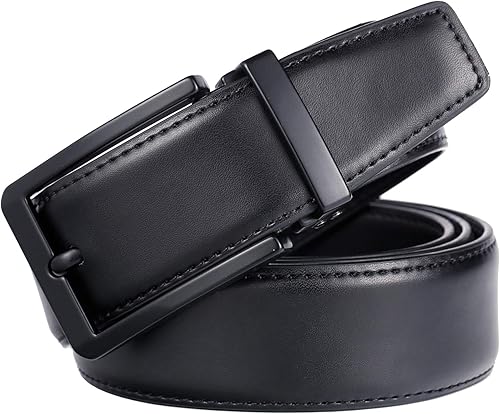 Miniatura 3 de Cinturón de cuero para hombre, para usar con pantalones vaqueros, color negro