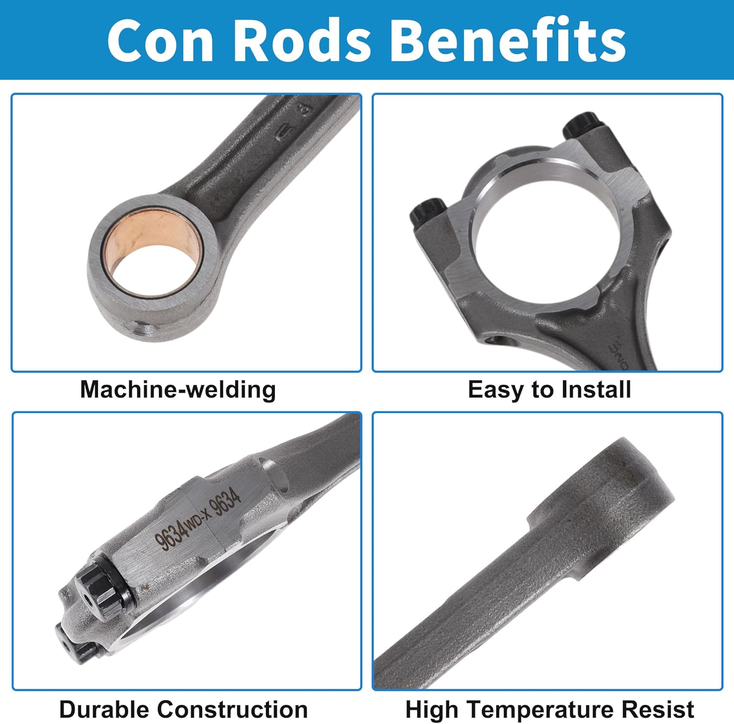 Motoforti 4 Pcs Engine Connecting Rod for Toyota Camry 2003-2009 for Toyota Corolla 2009 Con Rods No.13201-29685-A0/1320129685A0