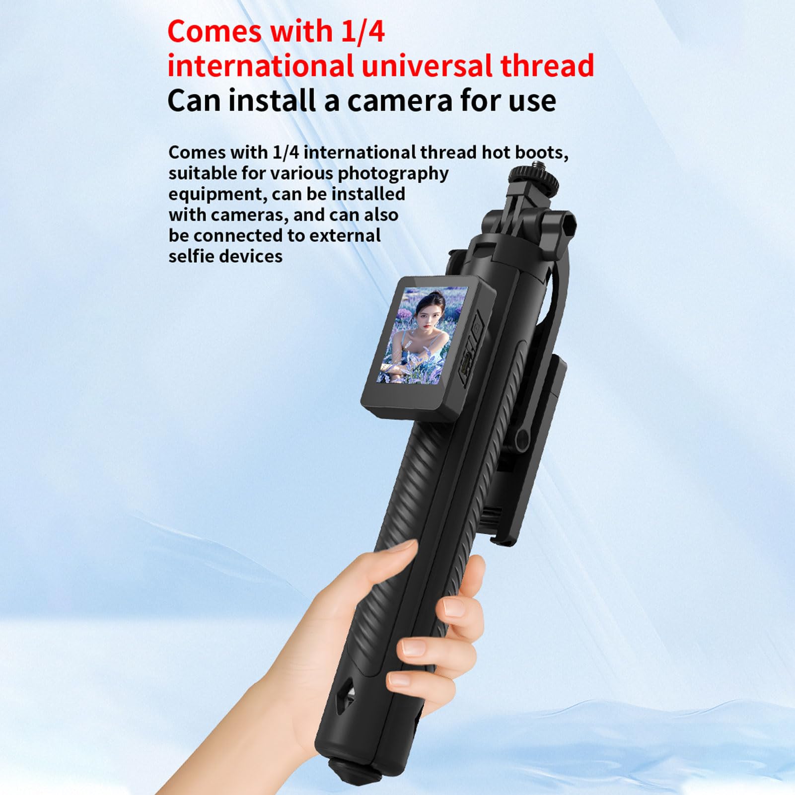 Jectse Trípode Automático, Trípode Extensible para Teléfono con Apertura Automática y Pantalla para Selfies WiFi de 2 Pulgadas, Giratorio Vertical y Horizontal de 360° para