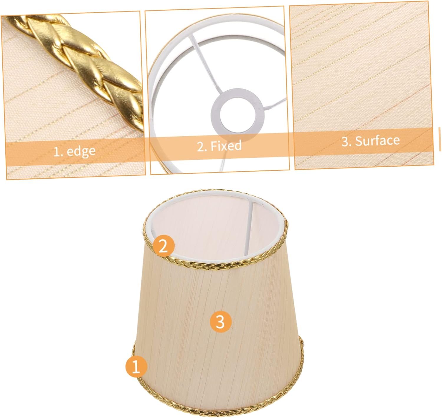 Holibanna Small Lamp Shade Fabric Lampshade Replacement Chandelier Shade for Candelabra Bulbs 5.5 x 5.9" Clip Mount Shade for Bedside Lamp Wall Sconces Hallway