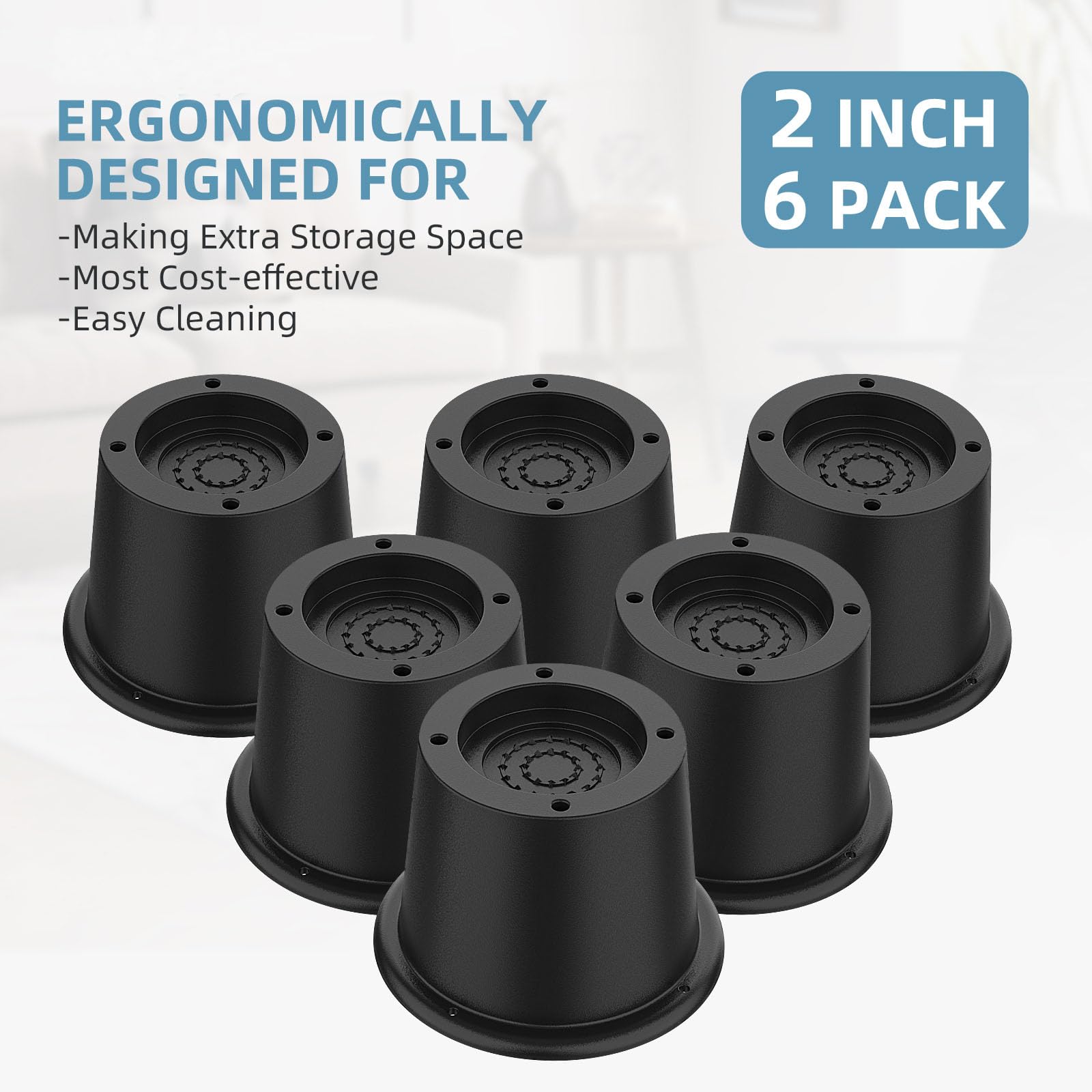 Furniture Lift Risers MCXYEM 6-Inch Bed Risers Set Of 4 - Heavy Duty ...