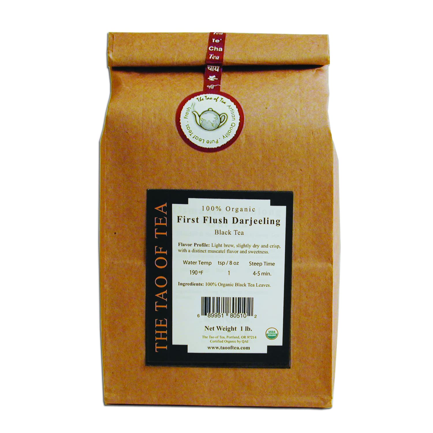 The Tao of Tea, First Flush Darjeeling, 100% Organic Black Tea, 1 Pound