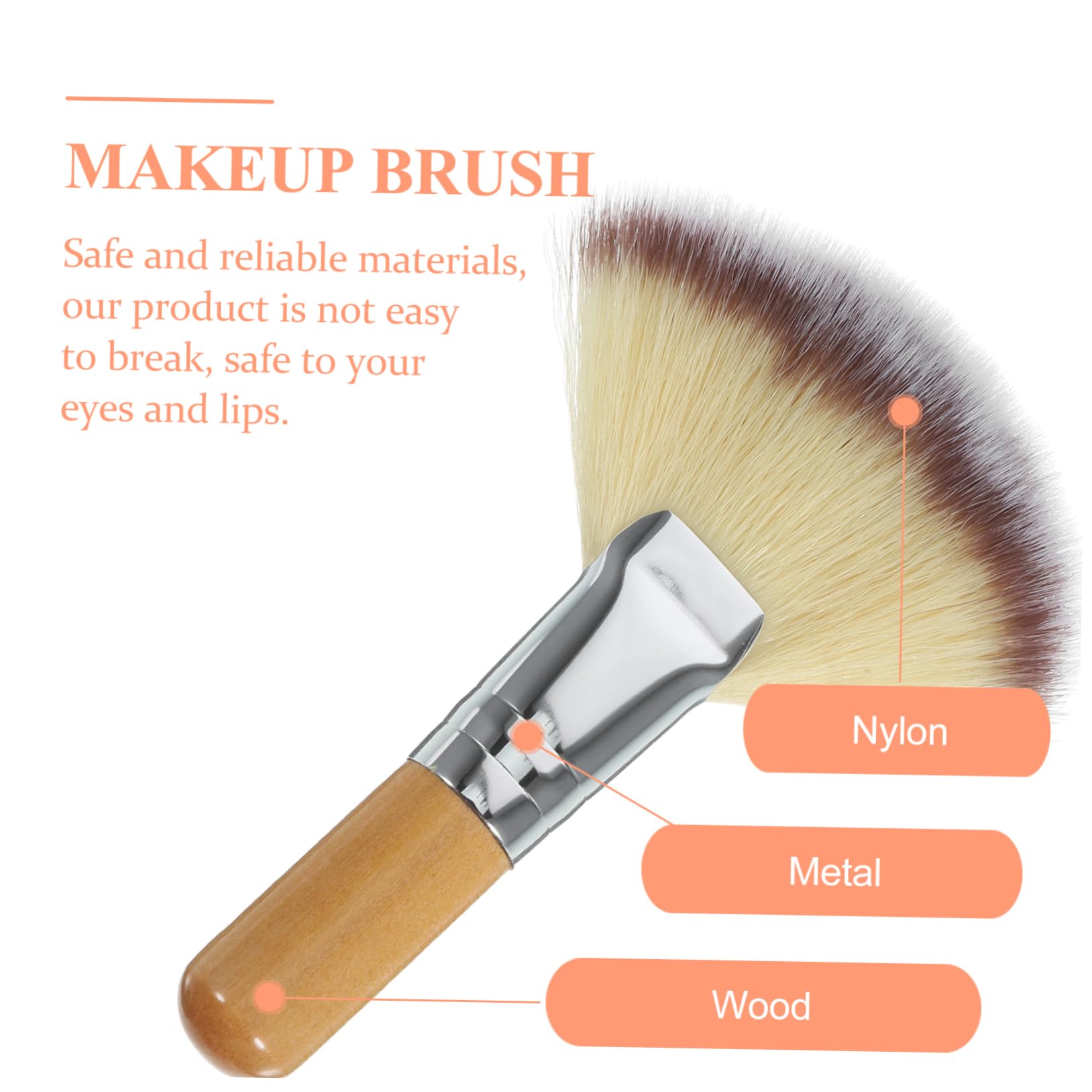 Gogogmee 2 Pcs Face Makeup Brush for Loose Powder Highlighting Setting Blush Dual-ended Makeup Brush and Sponge Cleaner