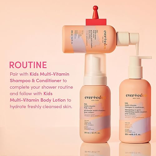 Miniatura 5 de Evereden Champú y acondicionador para niños 2 en 1 Pomelo fresco 101 onzas líquidas cuidado natural de la piel para niños a base de plantas