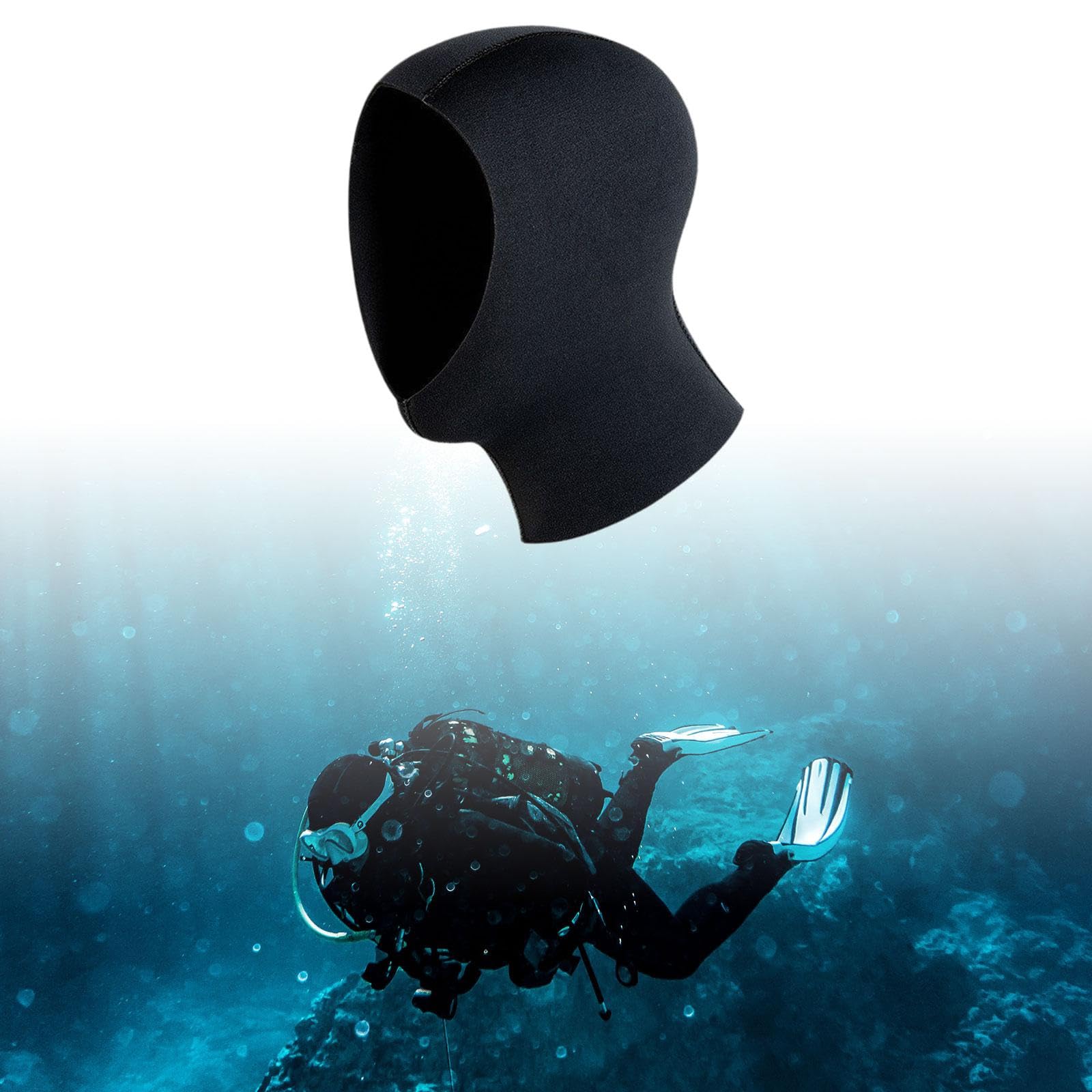 rockible Cappello da Sub, Cappuccio in Neoprene per Muta, Cuffia Termica per Immersioni, Copricapo per Nuoto Subacqueo