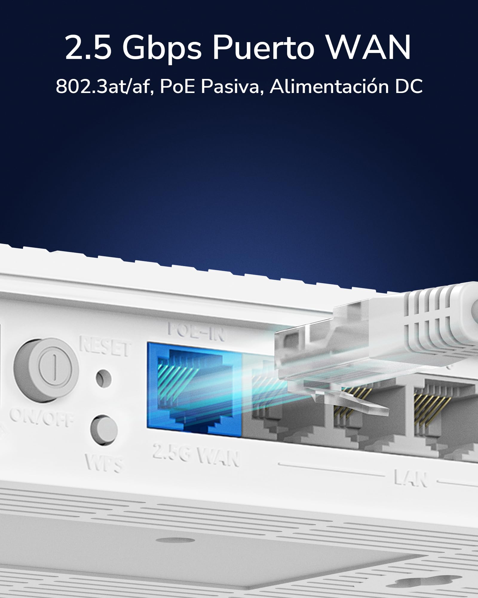 Cudy AX3000 WiFi 6 Router 2.5G con Alimentación PoE y Puerto USB, 3000Mbps Doble Banda, MU-MIMO, WireGuard, VPN CompatibleCudy Mesh y App, WR3000P