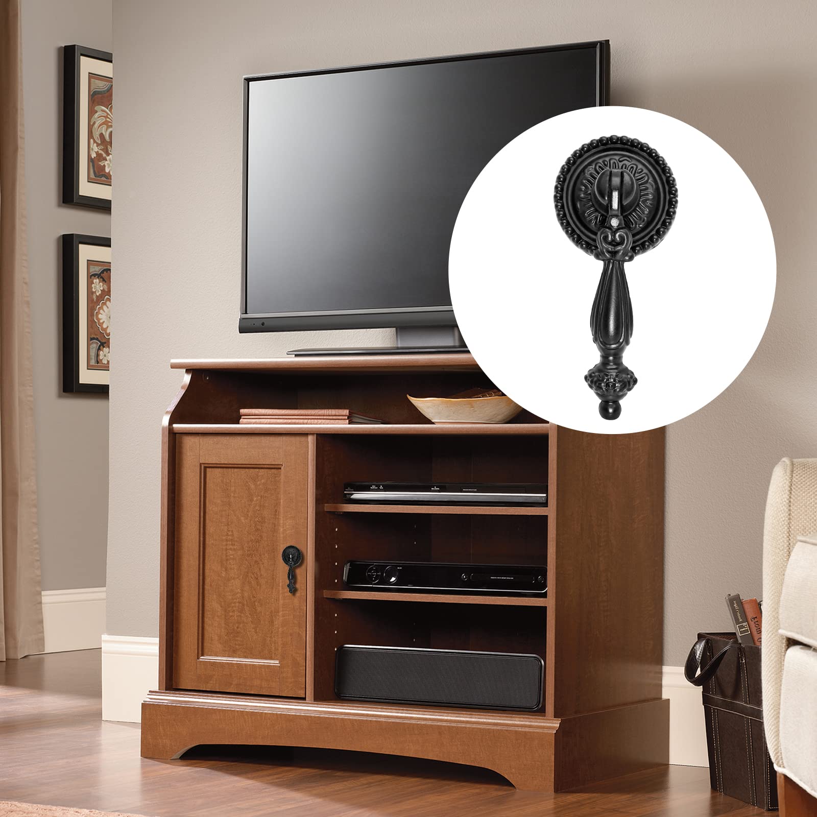 Antique Cabinet Pulls - Black Handles (4 Pack) -4 Antique Cabinet Pulls - Black Handles (4 Pack) -4