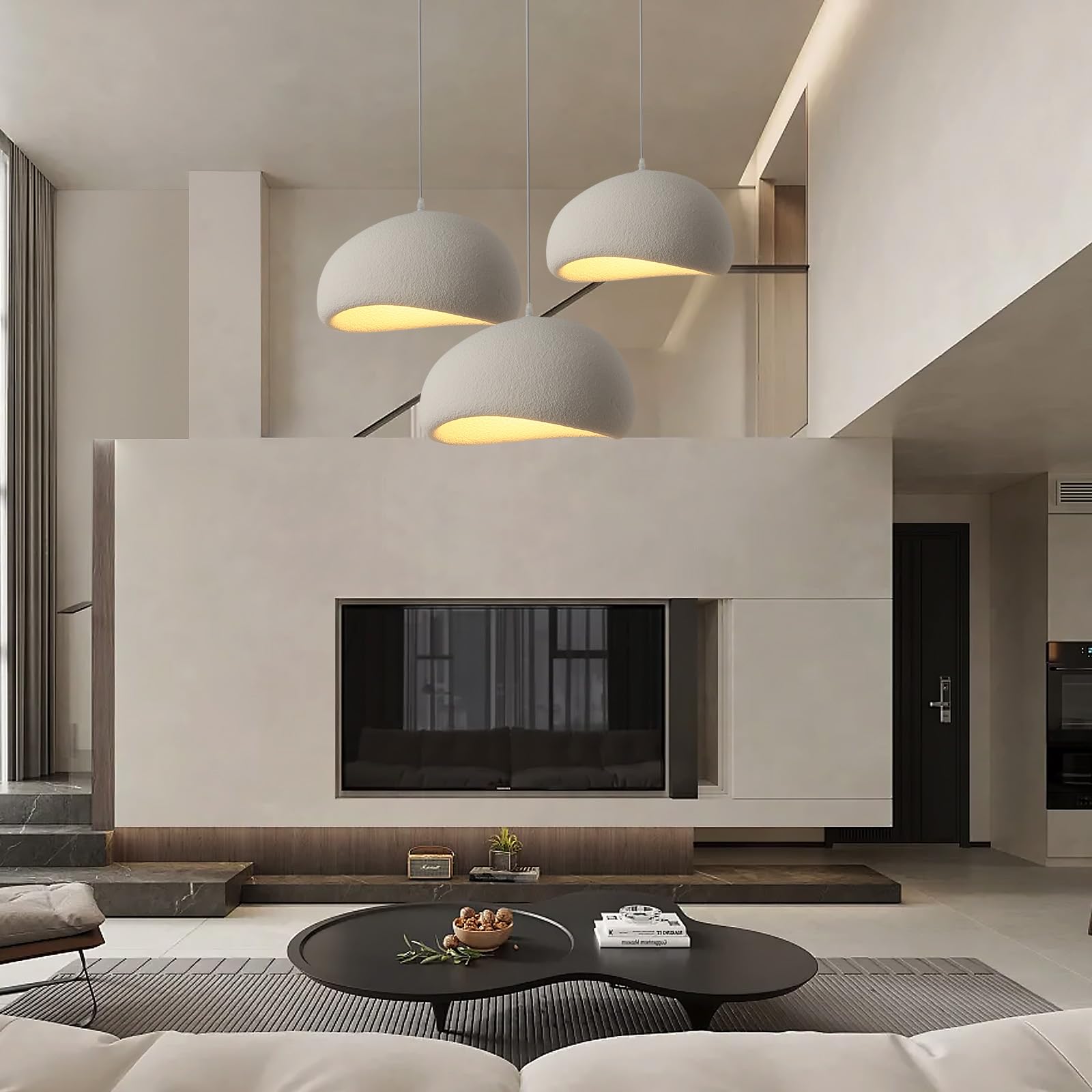 Lámpara colgante moderna de 30 luces, base E27, estilo japonés Wabi-Sabi, con forma de nido de pájaro, ideal para comedor, pasillo, restaurante, cocina.