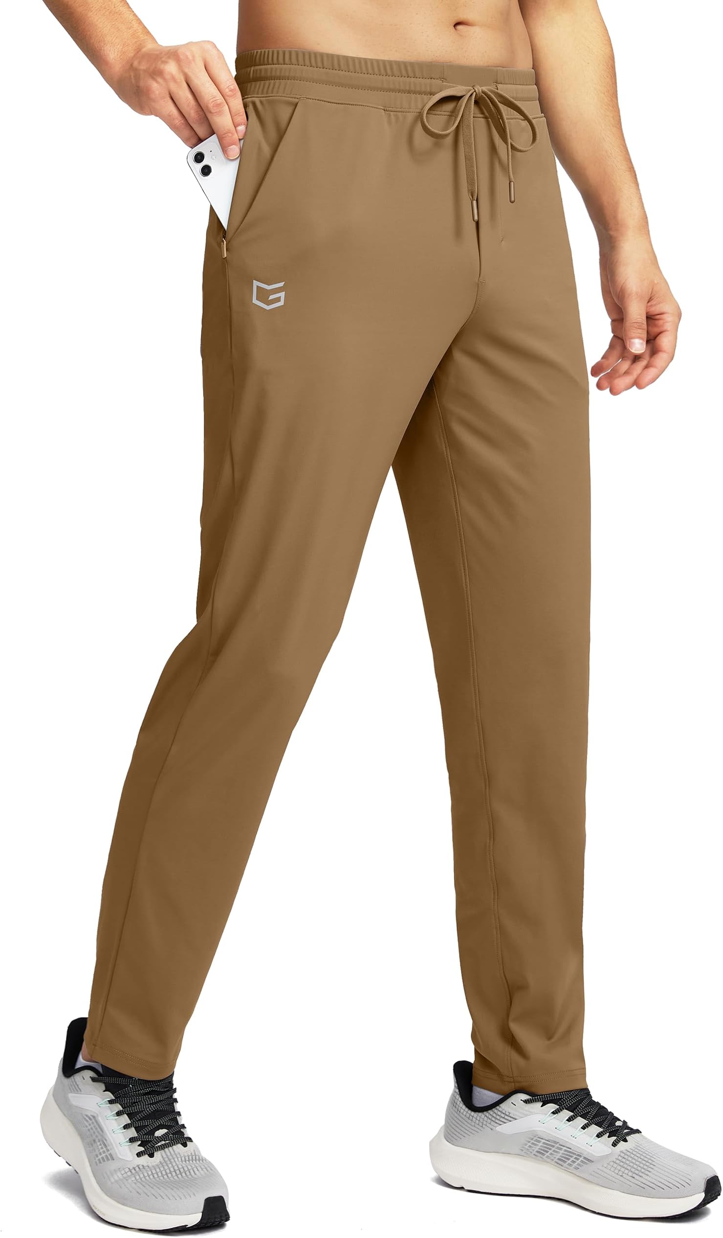 Mens Sweatpants with 4 Pockets Tapered Track Athletic Slim Fit Pants for Running, Exercise, Workout, Gym