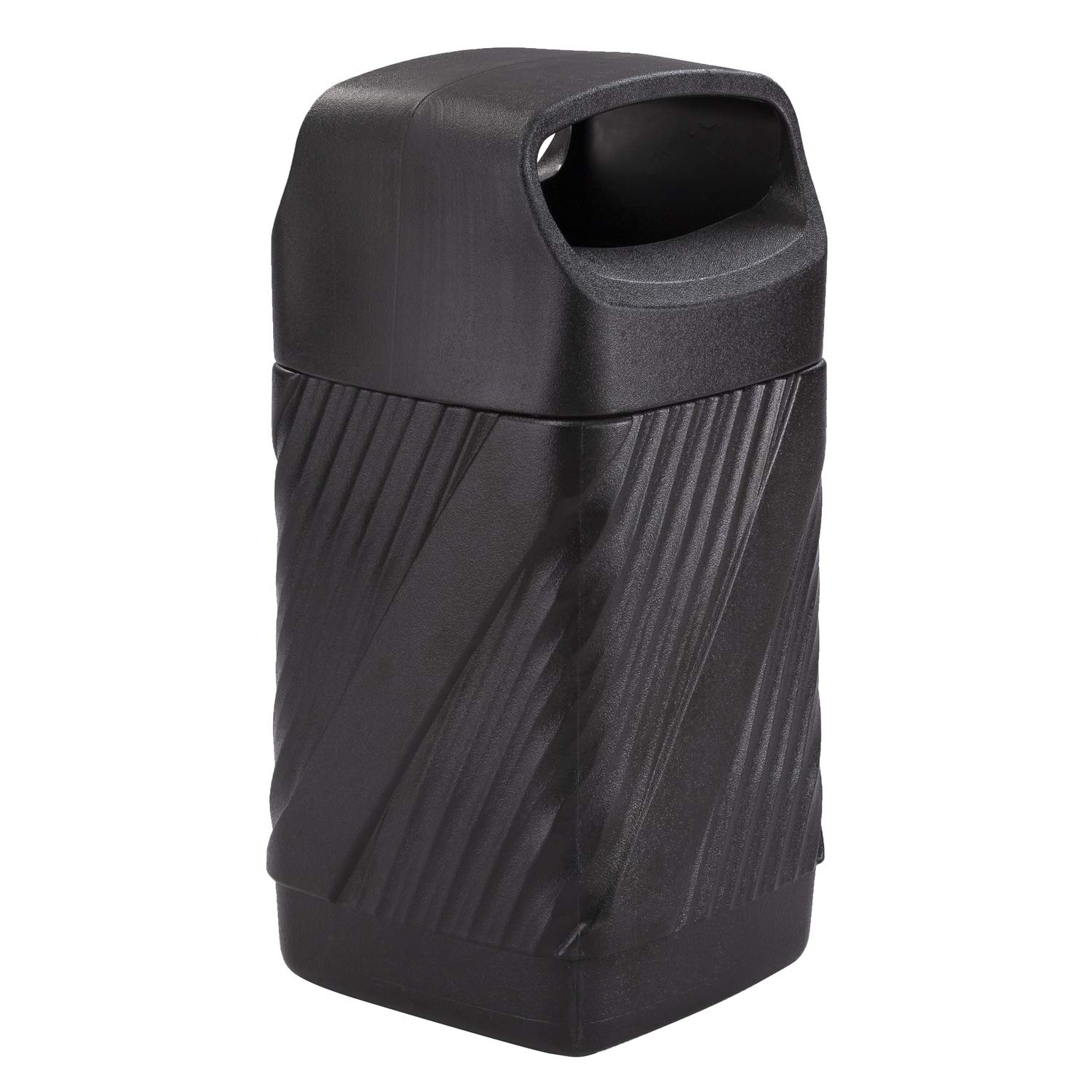 Safco Twist Trash Can 32 Gallons Indoor and Outdoor Use Durable Weather-Resistant Commercial Garbage Can Black