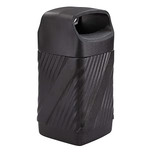 Safco Twist Trash Can 32 Gallons Indoor and Outdoor Use Durable Weather-Resistant Commercial Garbage Can Black