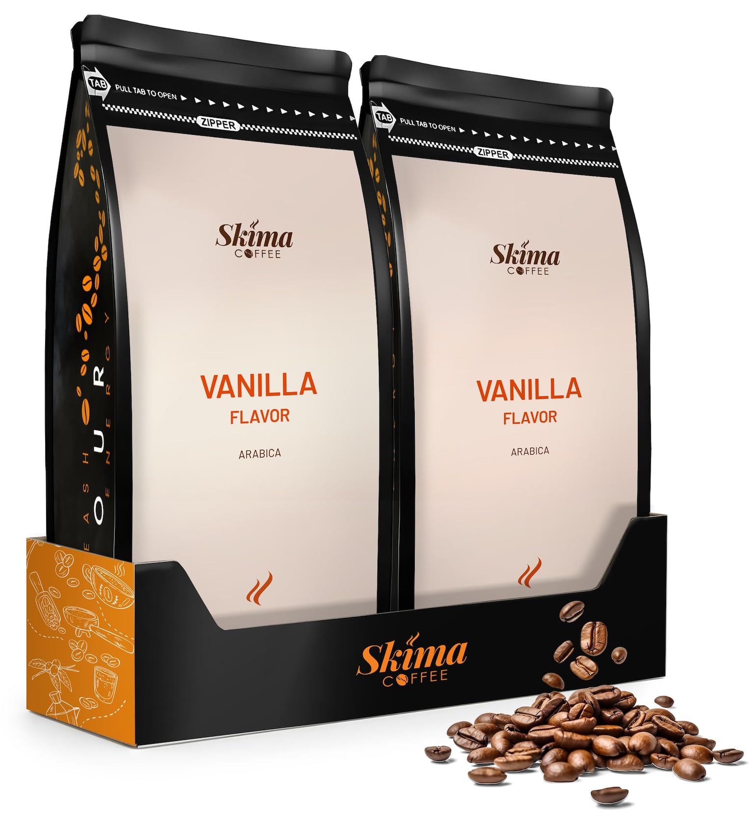 SkimaCoffee Caffè in grani 2 x 1 kg DOLCEZZA ALLA VANIGLIA aromatizzato