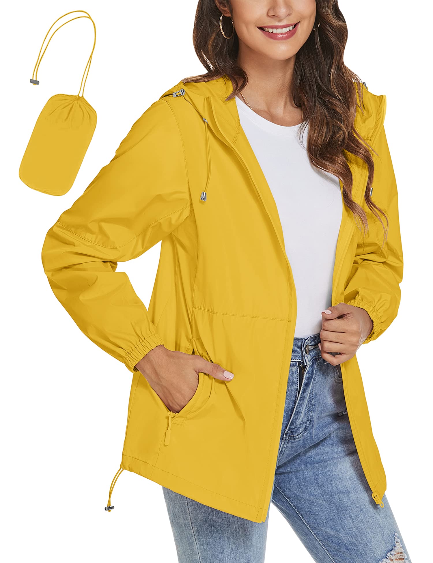 TCOT Womens Rain Jackets Waterproof Windbreaker Jackets lightweight Portable Rain Coat
