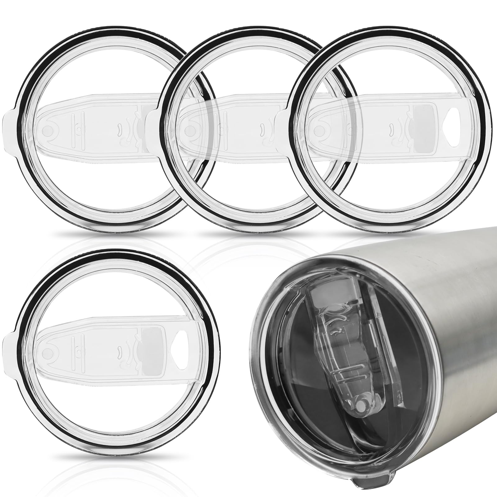  20 oz Tumbler Lids for |11 Inch Cup Mouth Tumbler Cup Spill Proof Splash Resistant Slider
| 4 Pcs 20 oz Tumbler Replace