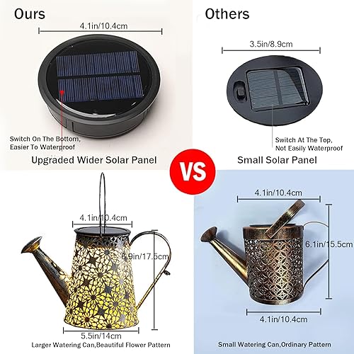 Miniatura 5 de VOOKRY Regadera solar con luces luces solares grandes colgantes de cascada impermeables decoración de jardín al aire libre para patio porche césped