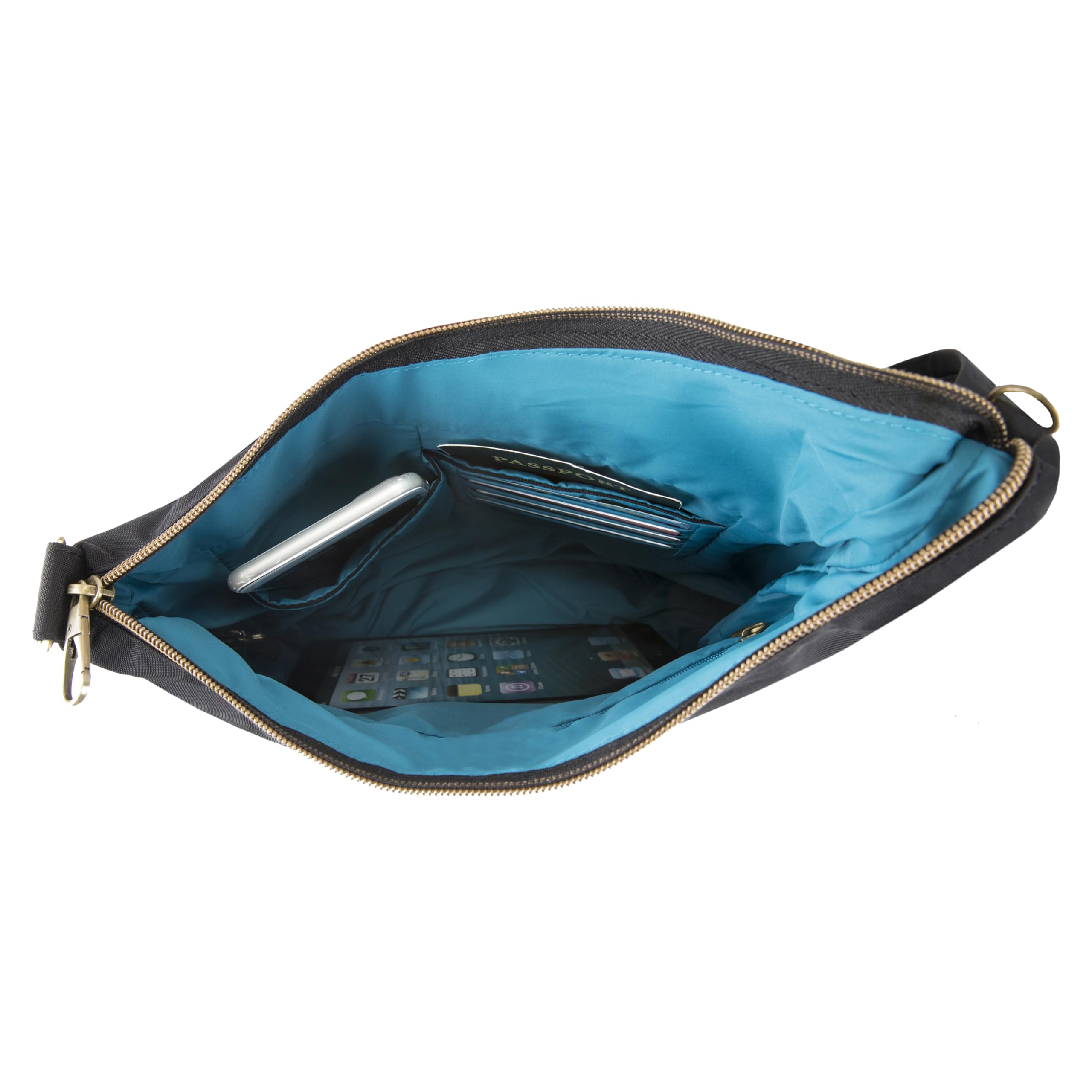 Travelon Femme Anti-Theft Signature 3 Compartment Crossbody Sac à bandoulière, Taille Unique