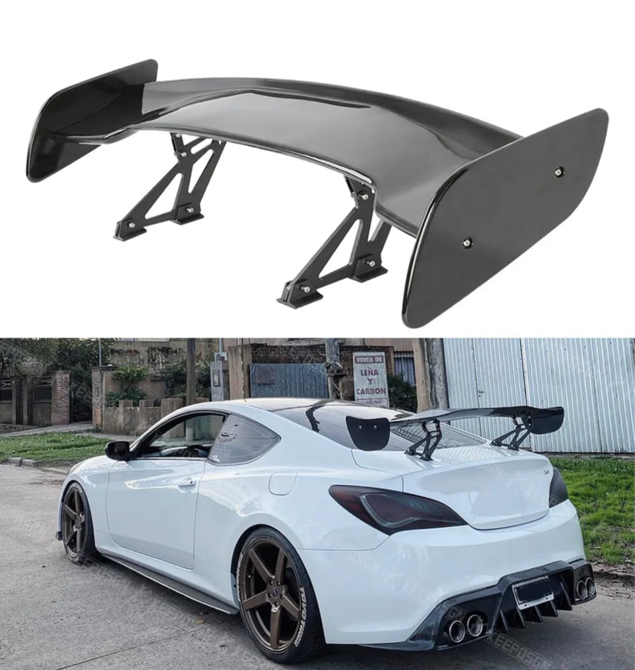 UNIVERSAL 57 DRAGON-3 STYLE PAINTED BLACK ABS Gt Trunk Adjustable Spoiler Wing Weptf19wxflkqvnv