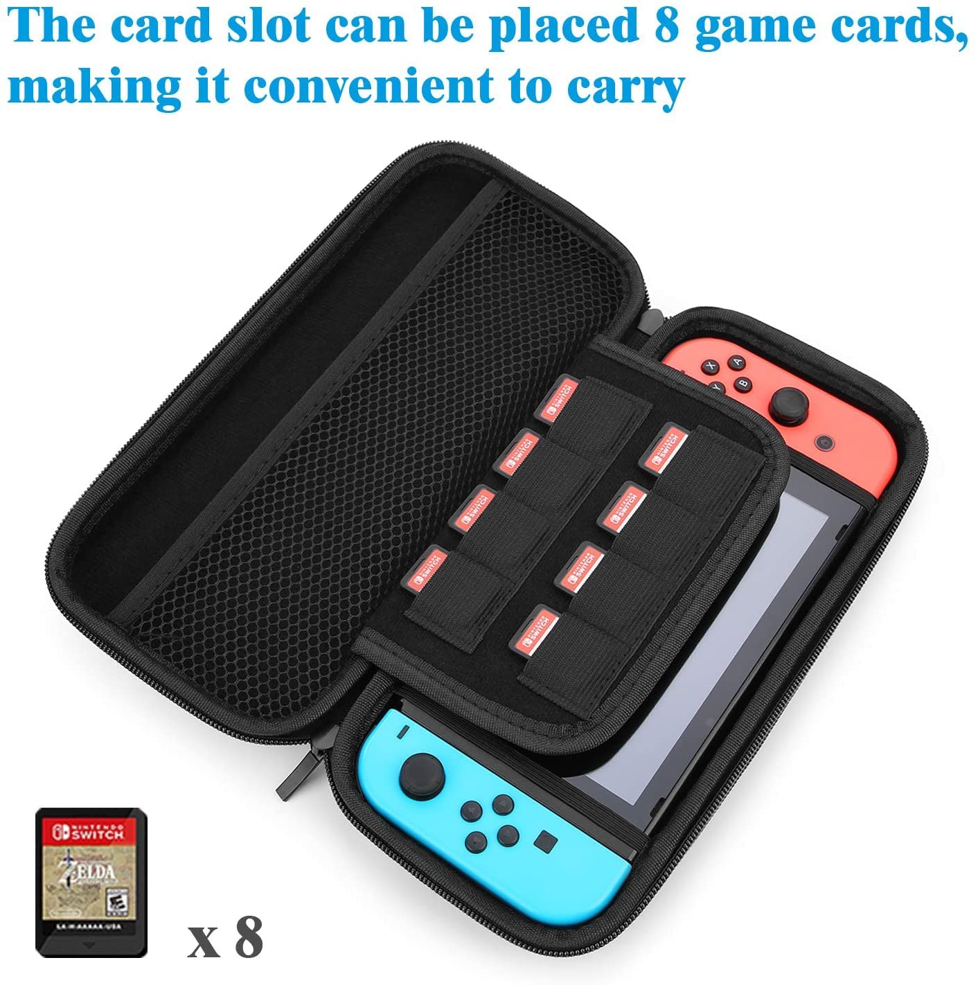 HEYSTOP Étui Compatible avec Nintendo Switch - Housse de Transport pour Switch - Protection d'écran HD Switch - Capuchons Compatible avec Accessoires de Console Nintendo Switch (Rouge/Blanc)