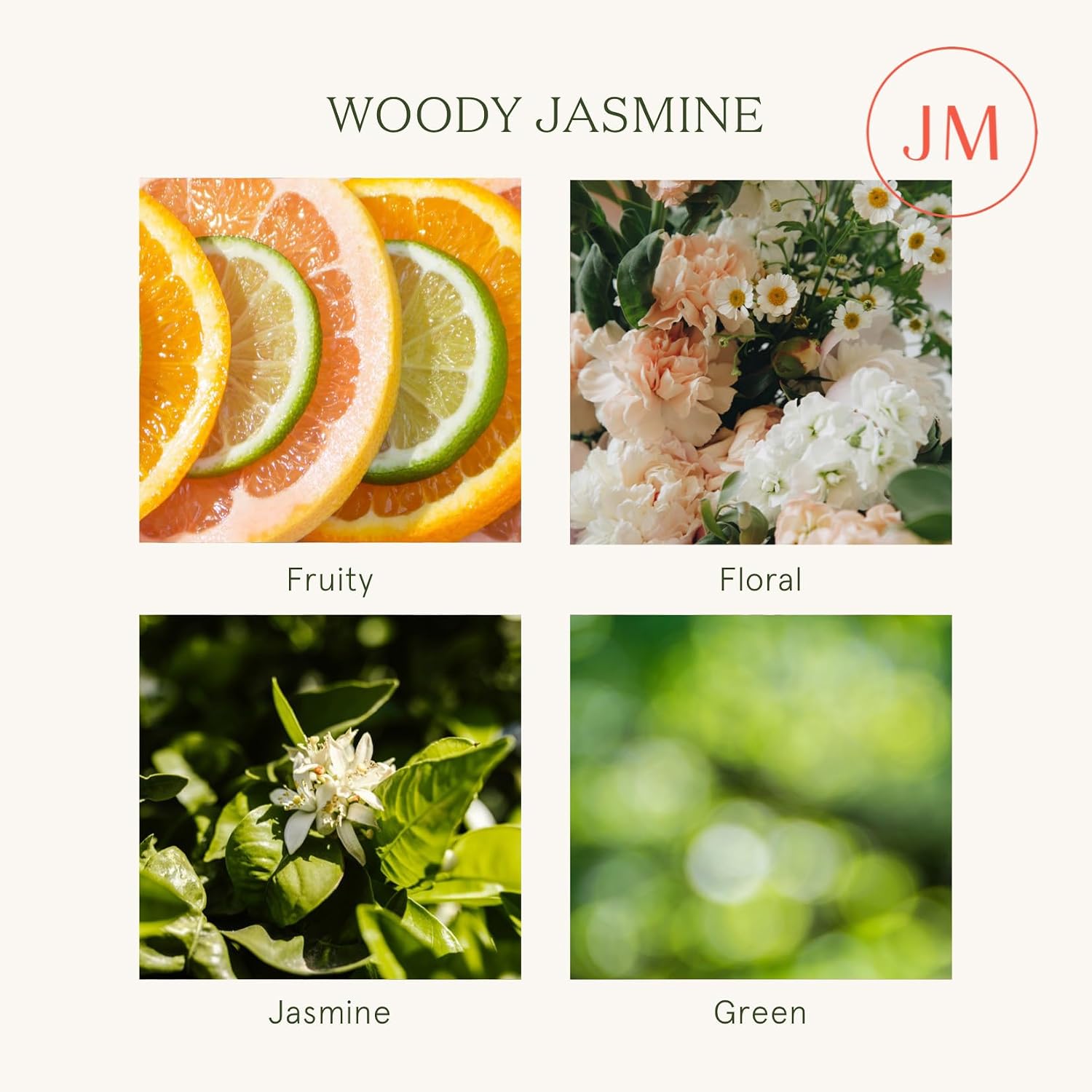 LA JOLIE MUSE Woody Jasmine Scented Candle for Home,Natural Soy Wax 55 Hrs image 2