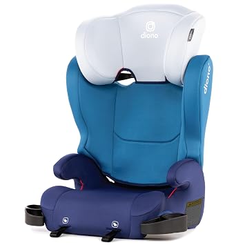 Diono Cambria 2 XL, Dual Latch Connectors, 2-in-1 Belt Positioning Booster Seat, High-Back to Backless Booster, Space and Room to Grow, 7 Headrest Positions, 8 Years 1 Booster Seat, Blue