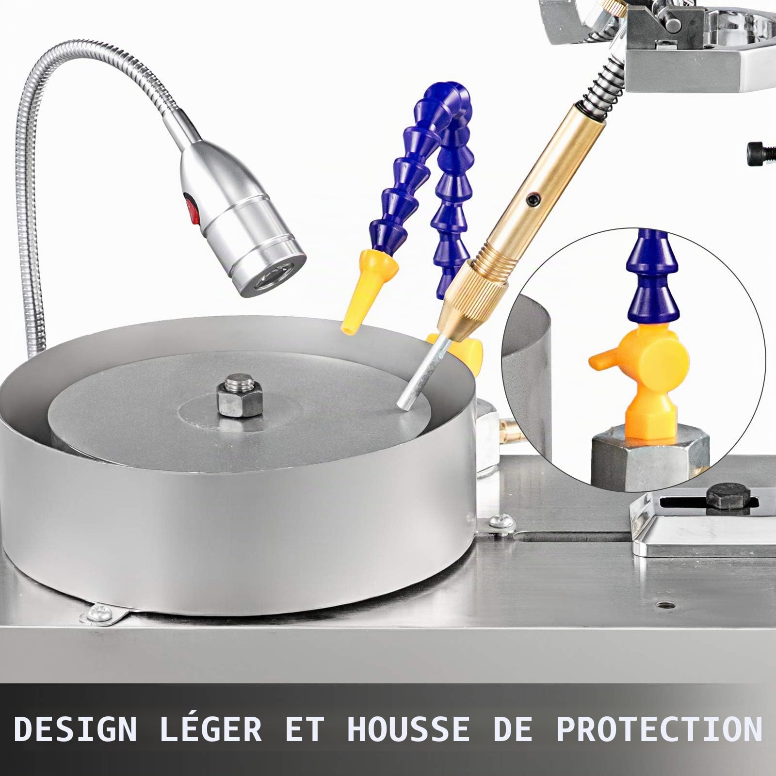 VEVOR Polisseuse Gemmes Machine de Polissage de Bijoux 2800RPM Machine de Polissage de Roche à Facettes Gemmes Machine de Polissage de Tampon Polisseuse de Roche