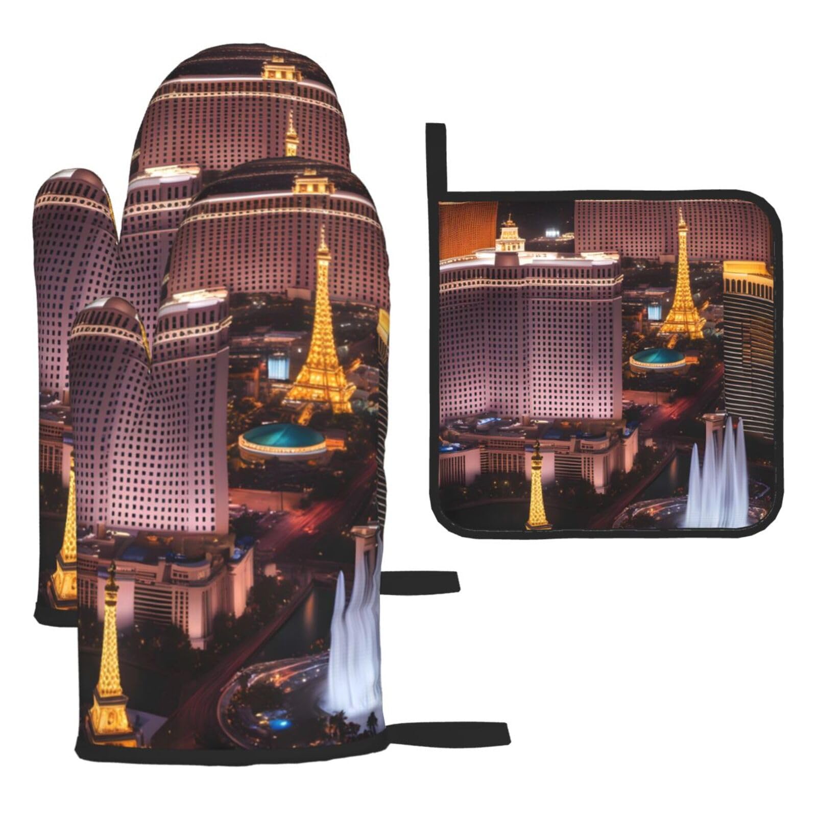 Manoplas de horno impermeables, soportes para ollas y guantes de cocina Las Vegas