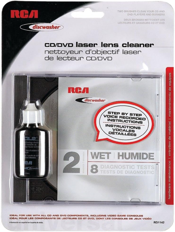 Discwasher Rd1142 Cd/Dvd Laser Lens Cleaners (2-Brush; Wet)