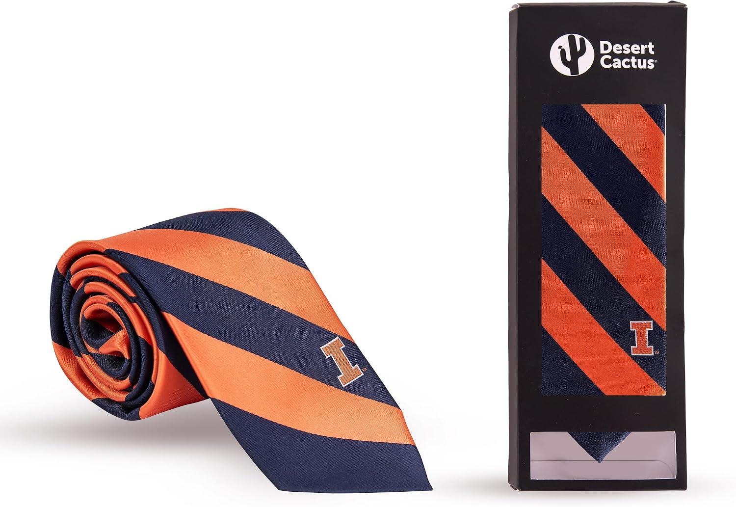 Desert Cactus University of Illinois - Urbana Champaign Neck Tie U of I Fighting Illini 100% Polyester Necktie with Logo, Officially Licensed