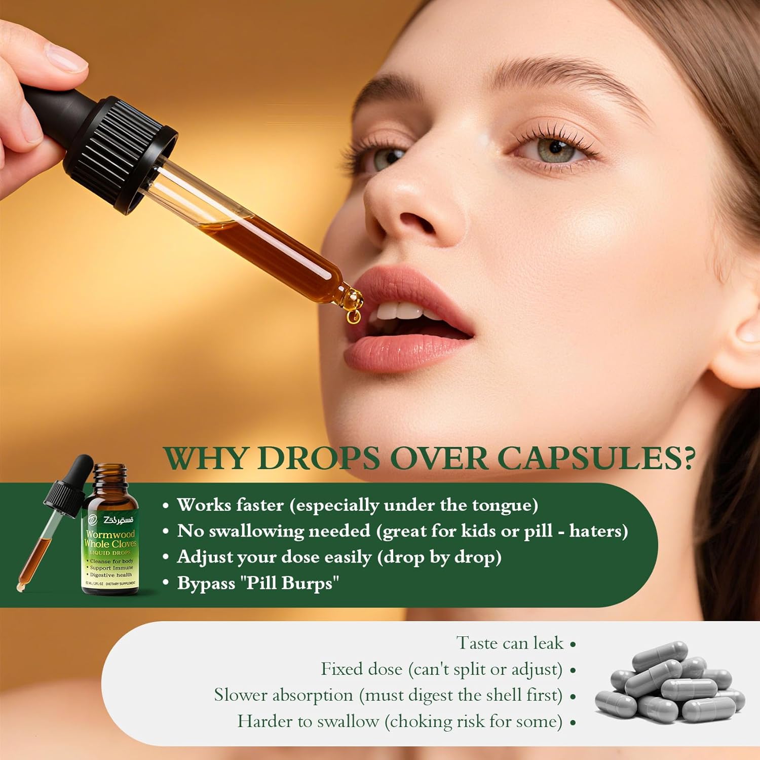 Wormwood Extract Liquid Drops - Herbal Digestive Support Blend for Gut Balance & Daily Wellness, 60 mL (2 fl oz) - Image 6