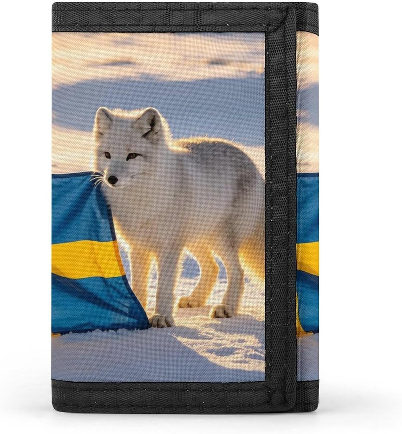 The Swedish Flag And Foxes Classic Trifold Wallet for Men