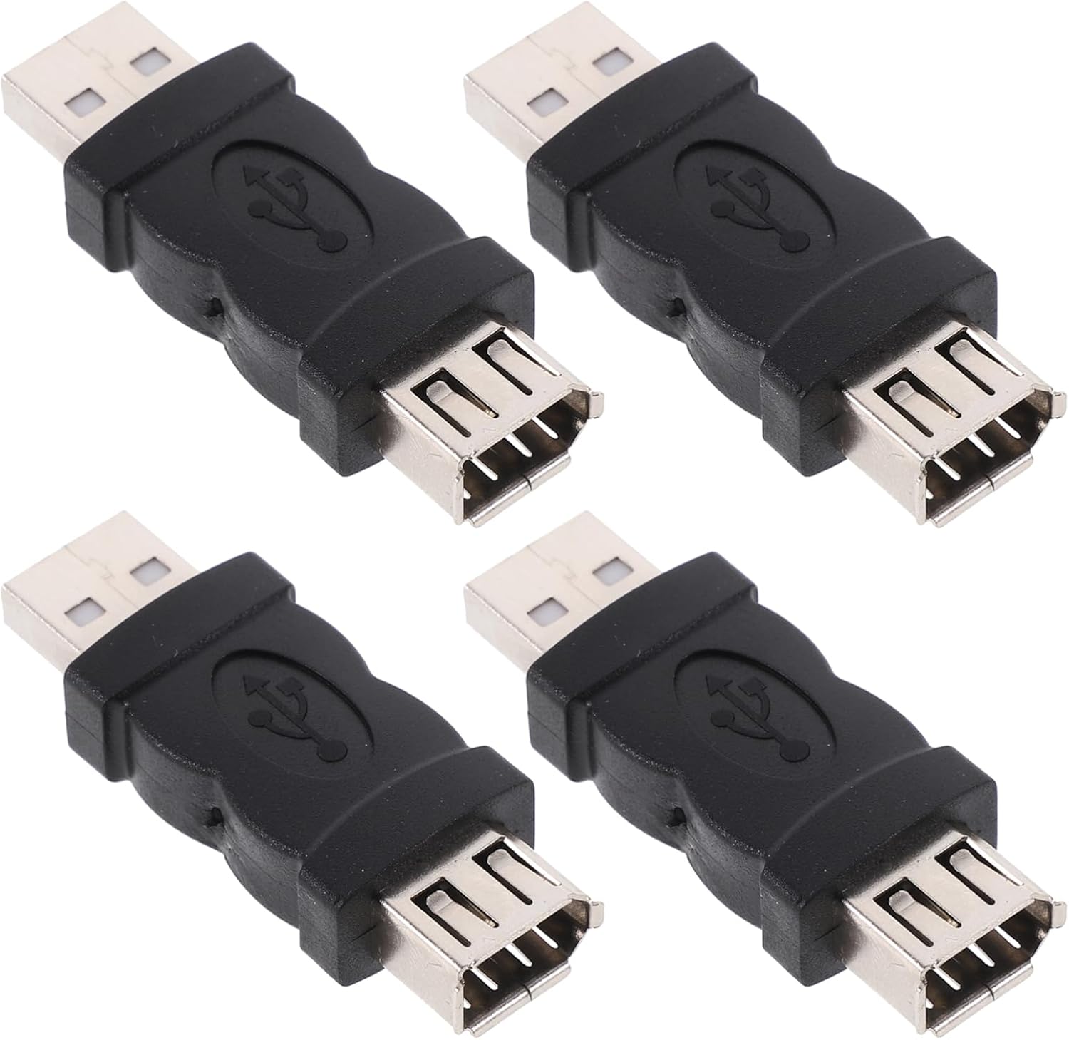 4 Pack 1394 to USB Converter Zinc Alloy Abs Built 6 Pin to USB-a Male for Devices