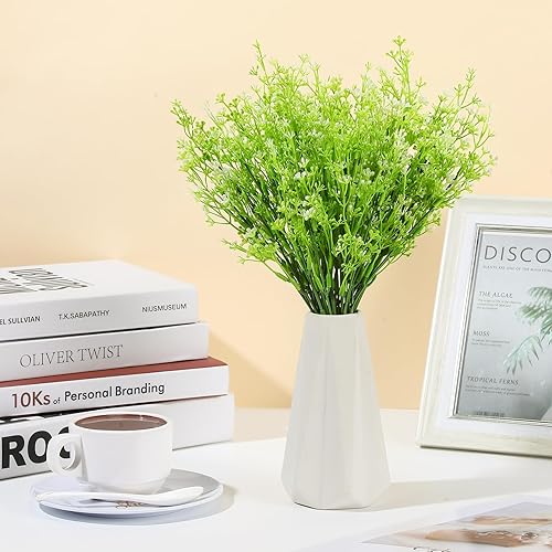 Miniatura 3 de Glitinsel 30 paquetes de flores de Navidad falsas de plástico a granel, de plástico sintético, aliento de bebé, ramo de flores de Navidad de